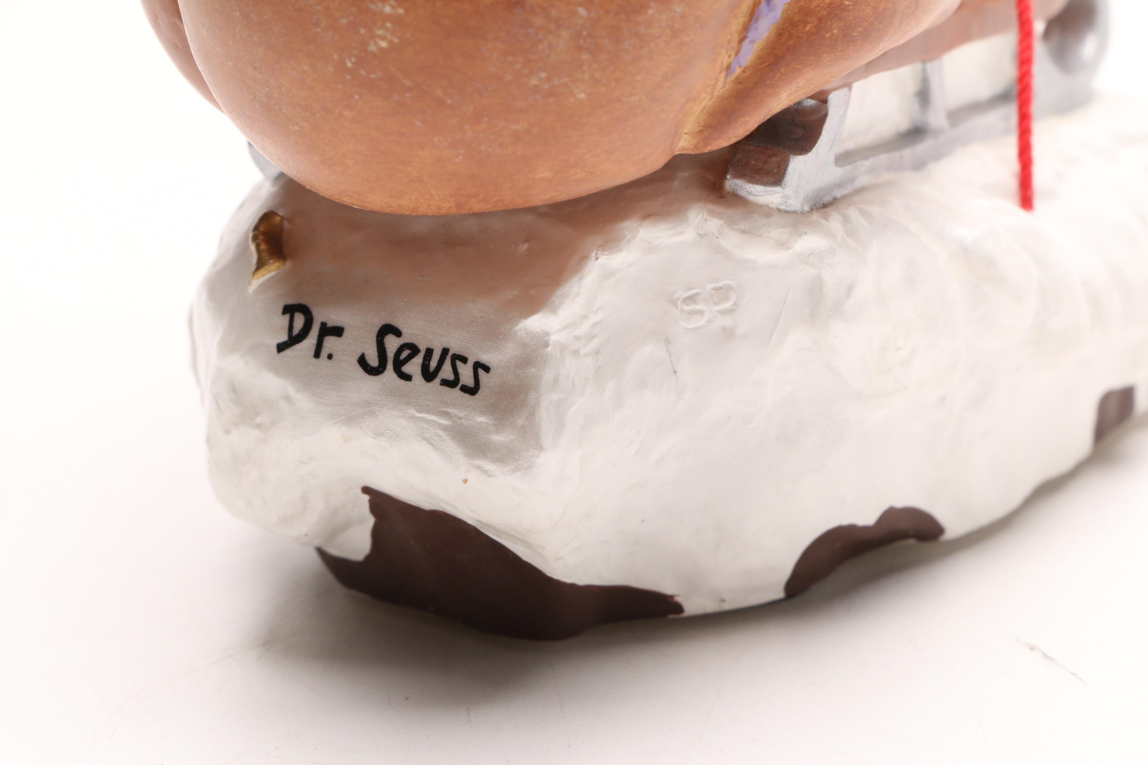 Circa 2000 Hallmark Ceramic "Merry Grinchmas" Dr. Seuss Figurine