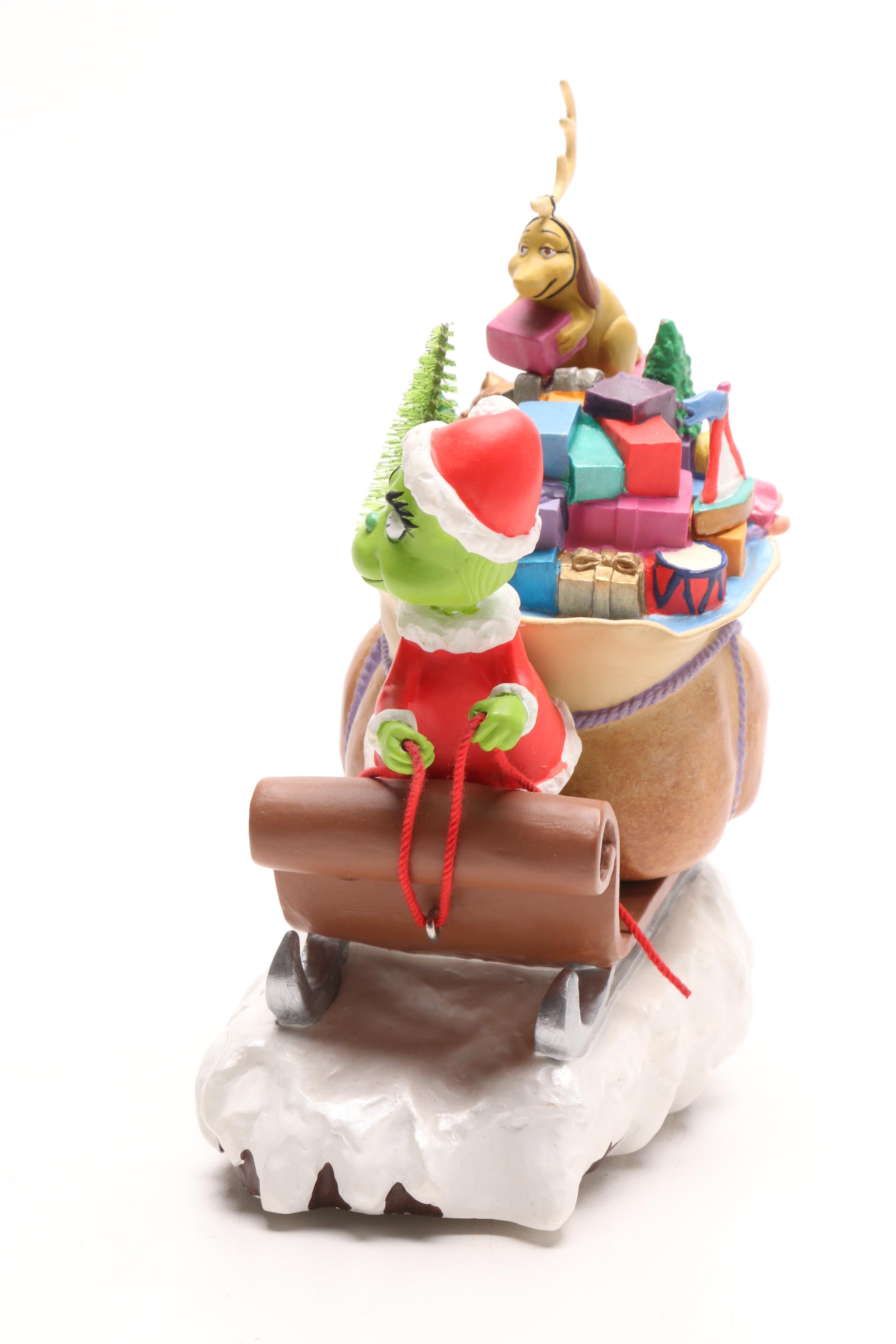 Circa 2000 Hallmark Ceramic "Merry Grinchmas" Dr. Seuss Figurine