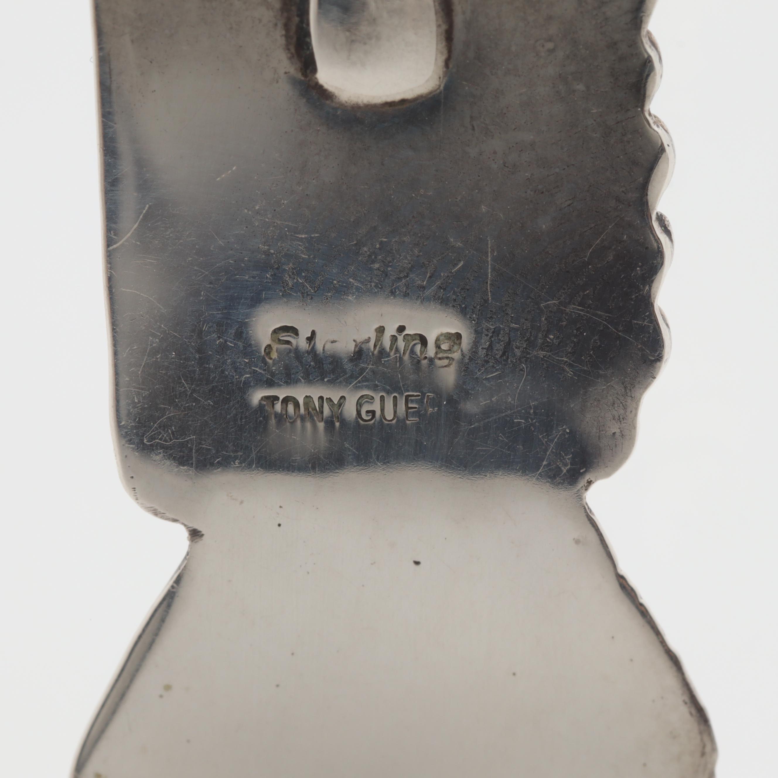 Tony Guerro Navajo Diné Sterling Silver Turquoise Pendant