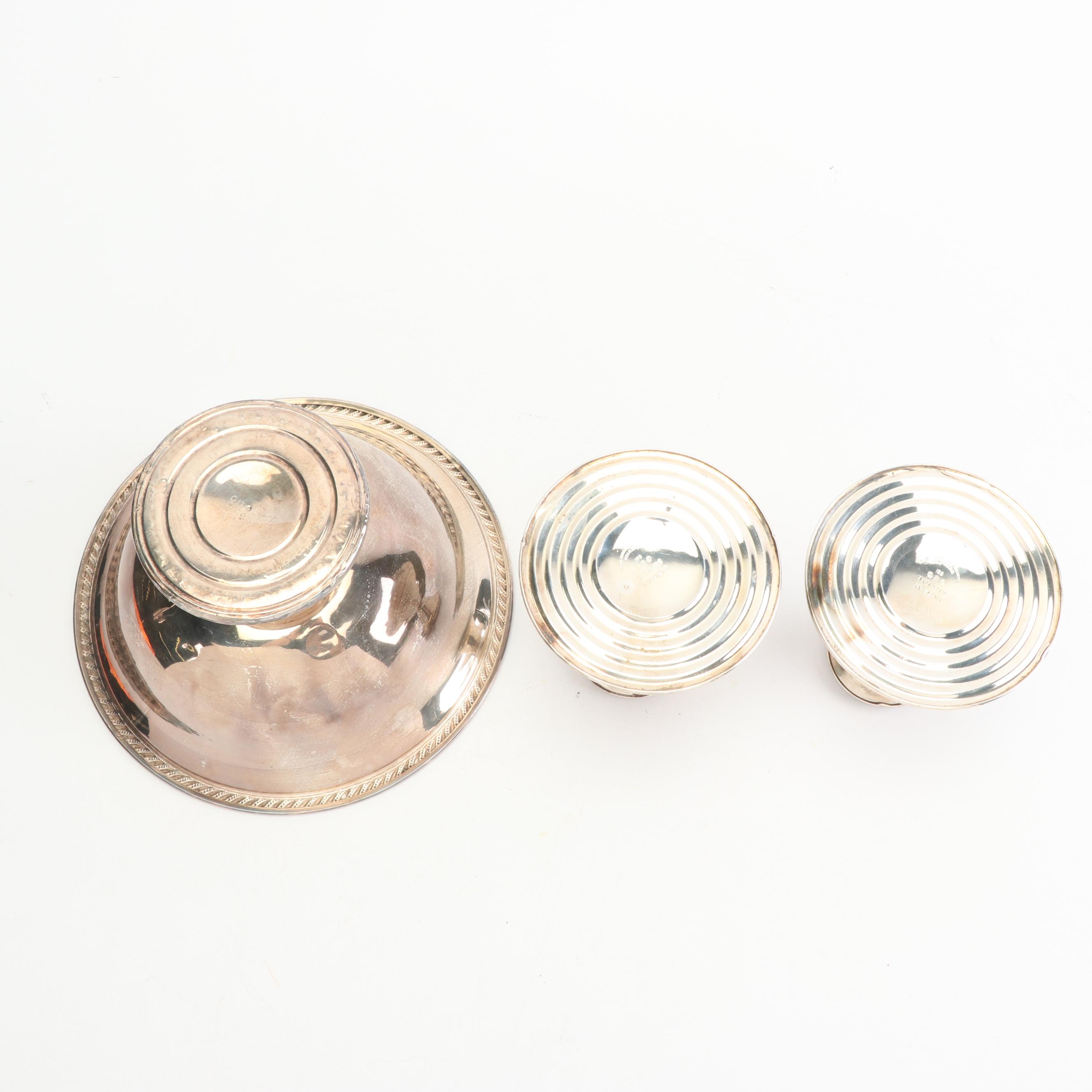 Gorham "Puritan" Sterling Silver Candlesticks and P.S. Co. Sterling Compote