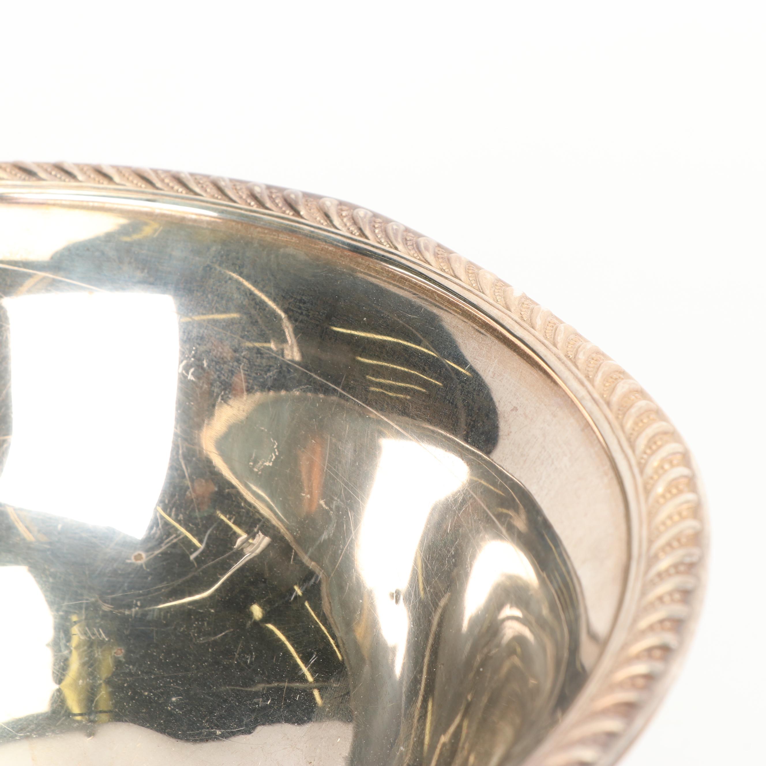 Gorham "Puritan" Sterling Silver Candlesticks and P.S. Co. Sterling Compote