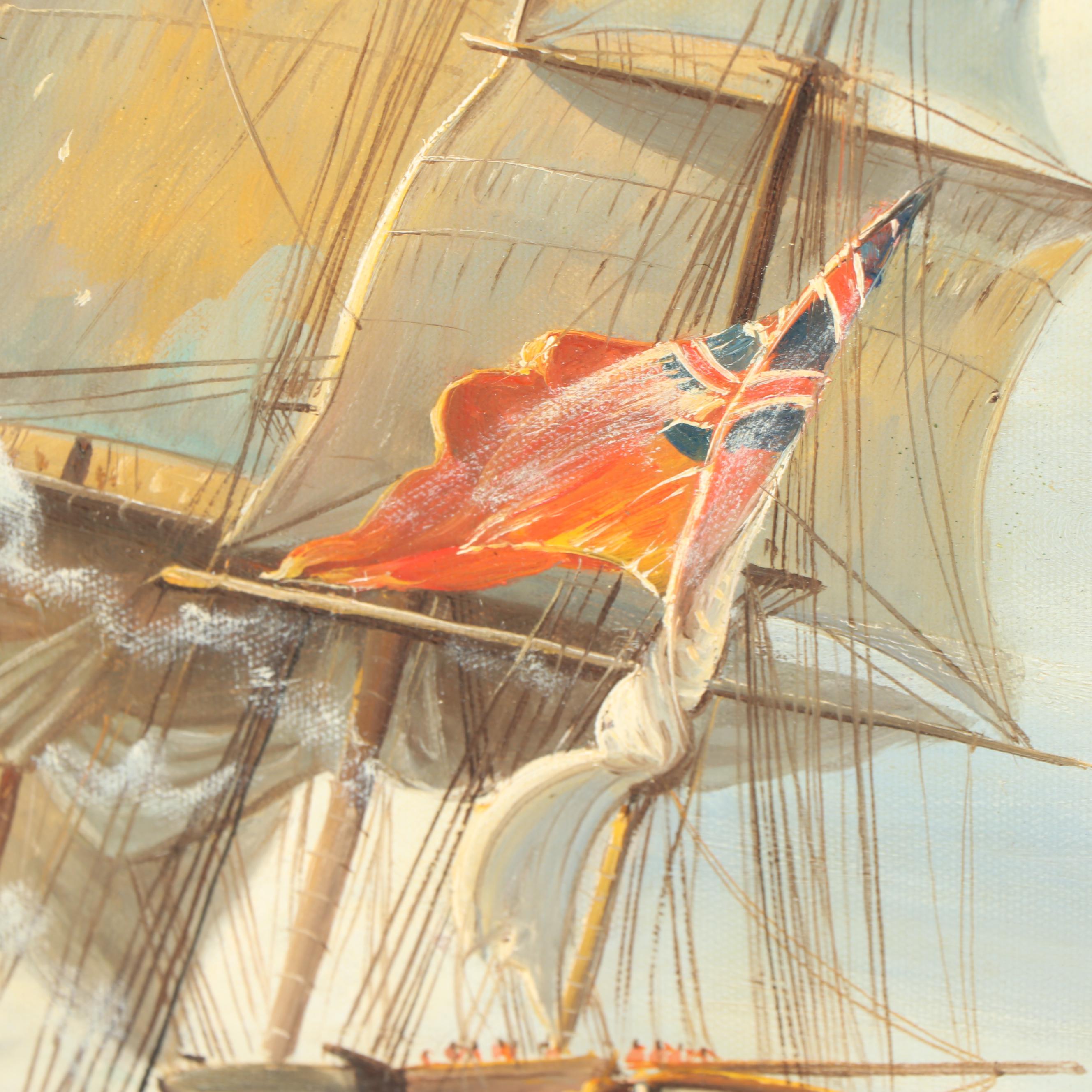 Karl Von Schmit 20th Century Nautical Oil Painting