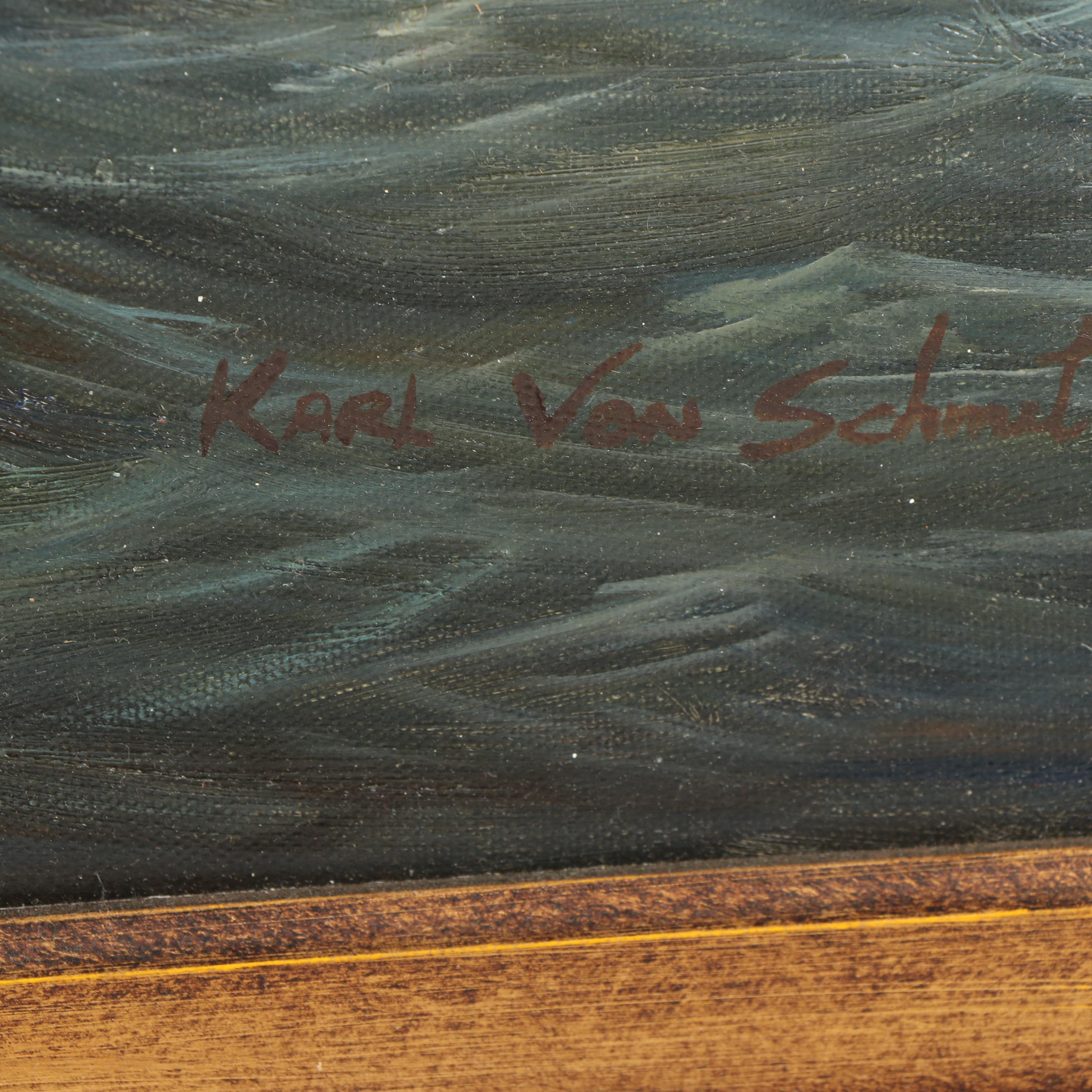 Karl Von Schmit 20th Century Nautical Oil Painting