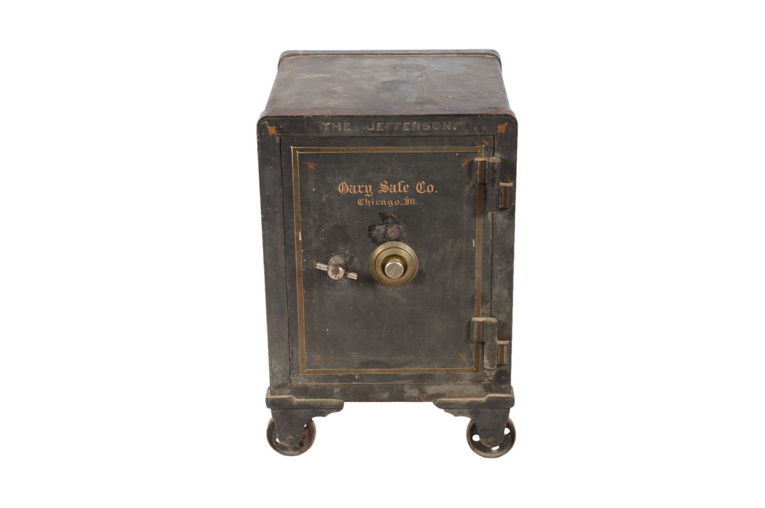Late 1800s - Early 1900s Antique Cary Safe Co. of Chicago Safe with Castor Feet