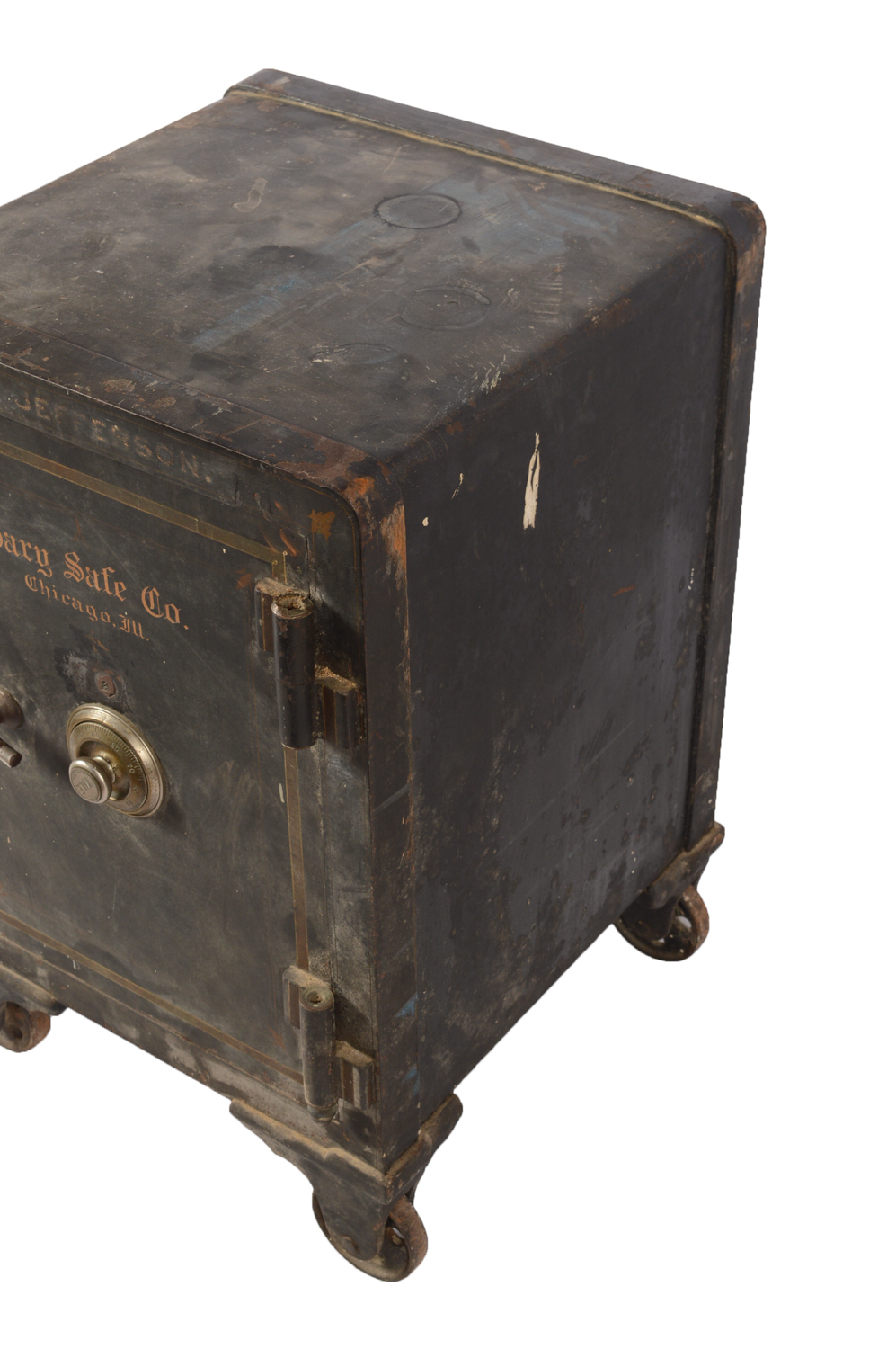 Late 1800s - Early 1900s Antique Cary Safe Co. of Chicago Safe with Castor Feet