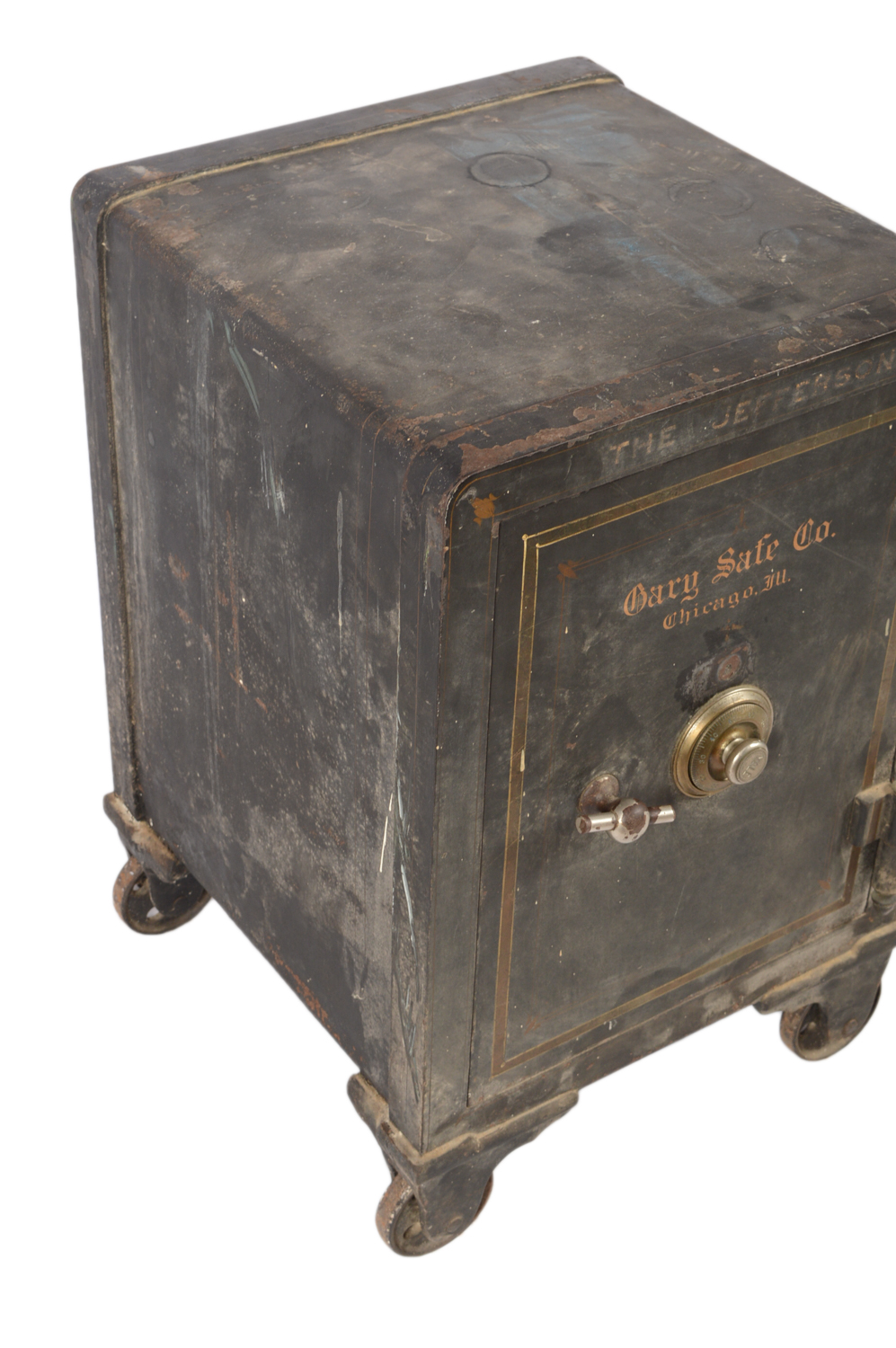 Late 1800s - Early 1900s Antique Cary Safe Co. of Chicago Safe with Castor Feet