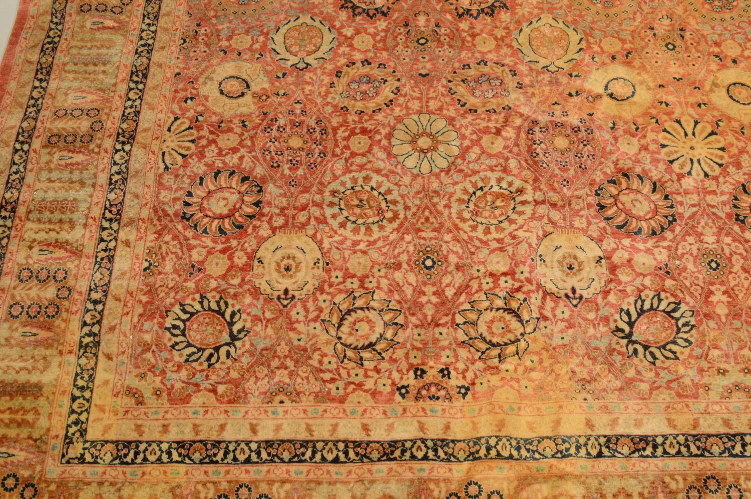 Finely Hand-Knotted Indian Tabriz Wool Rug