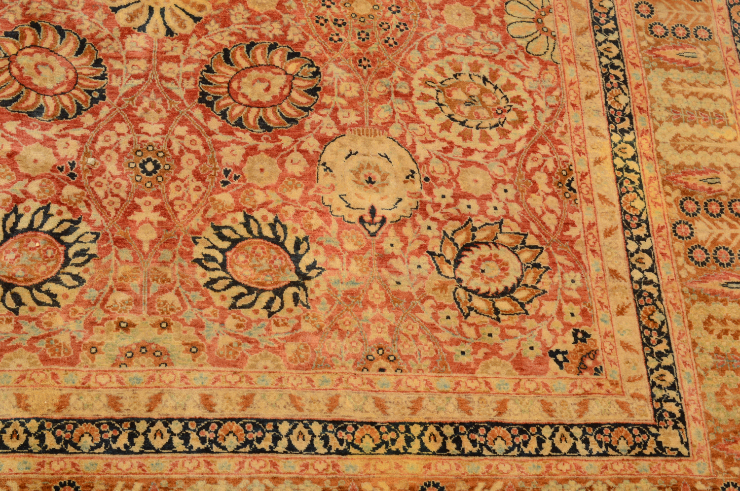 Finely Hand-Knotted Indian Tabriz Wool Rug