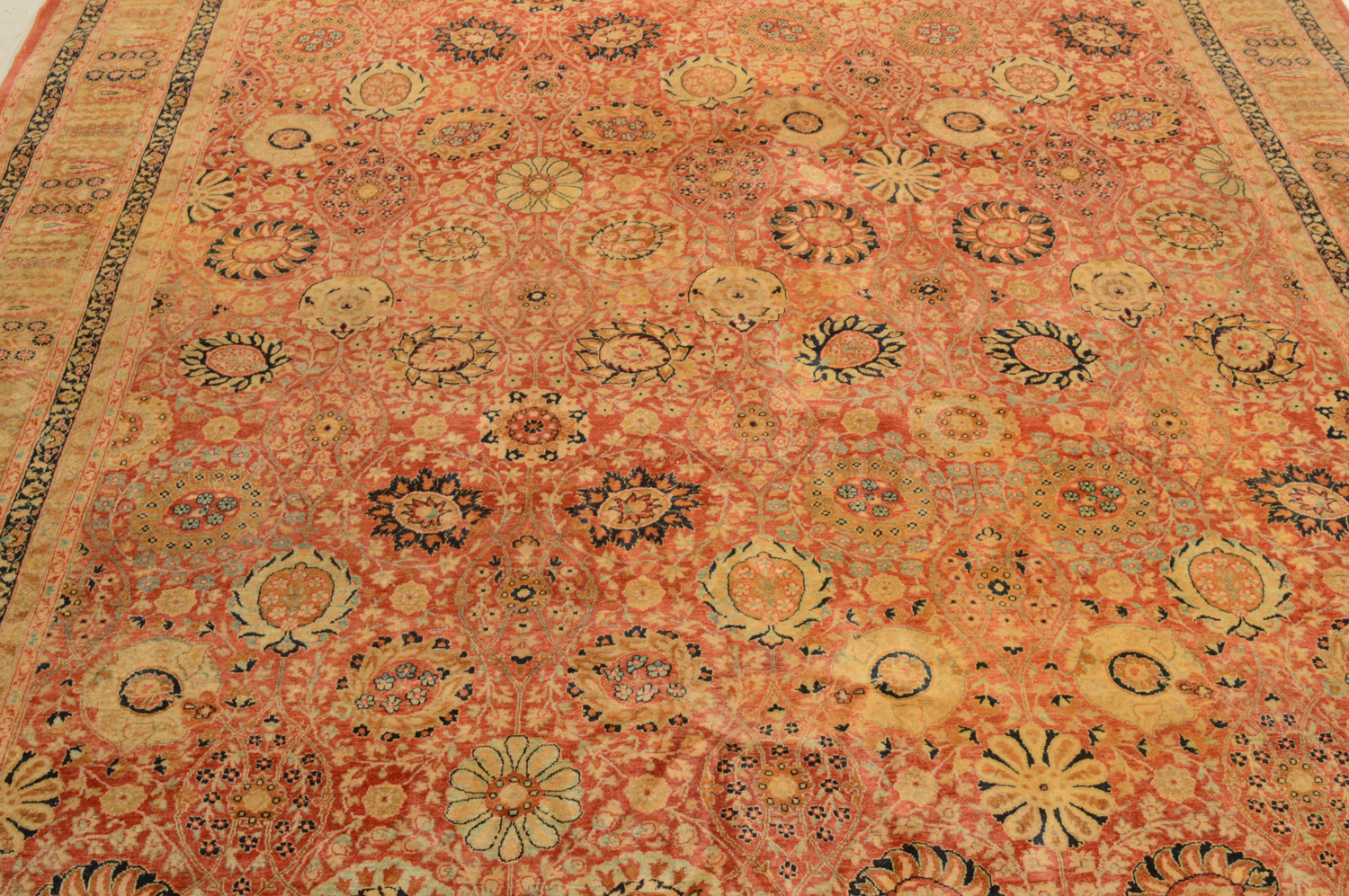 Finely Hand-Knotted Indian Tabriz Wool Rug