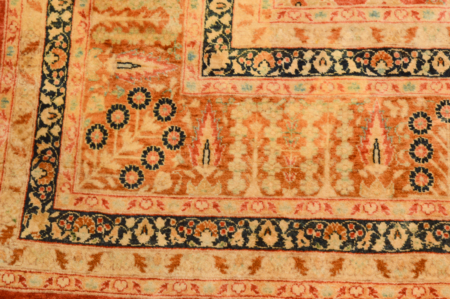 Finely Hand-Knotted Indian Tabriz Wool Rug