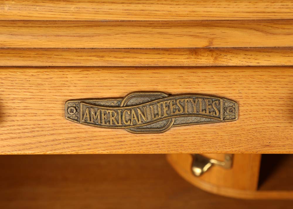 Oak Roll-Top Desk by American Lifestyles, 20th Century