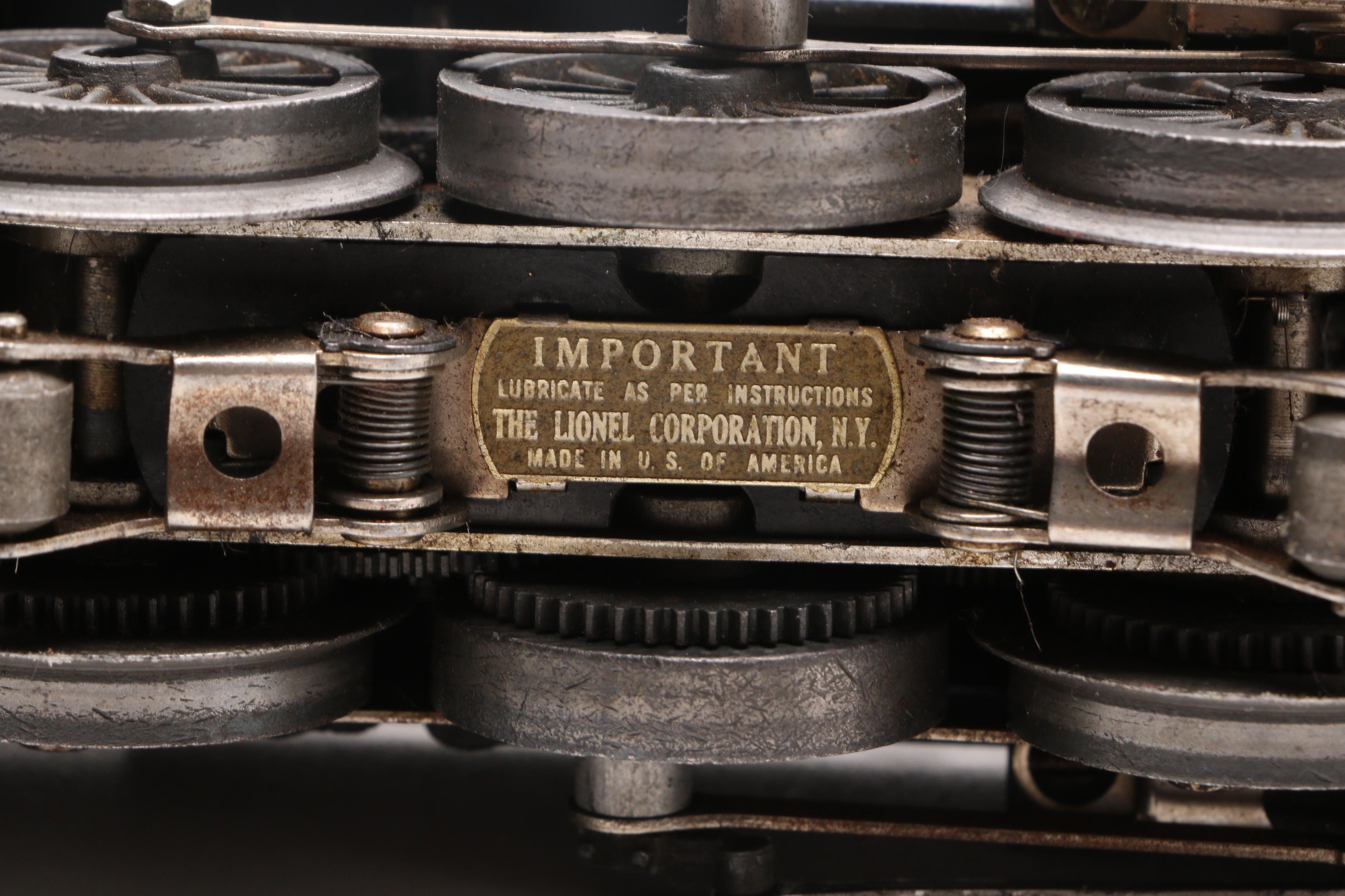 1940s-1950s Lionel Locomotive Model Train With Metal Plate