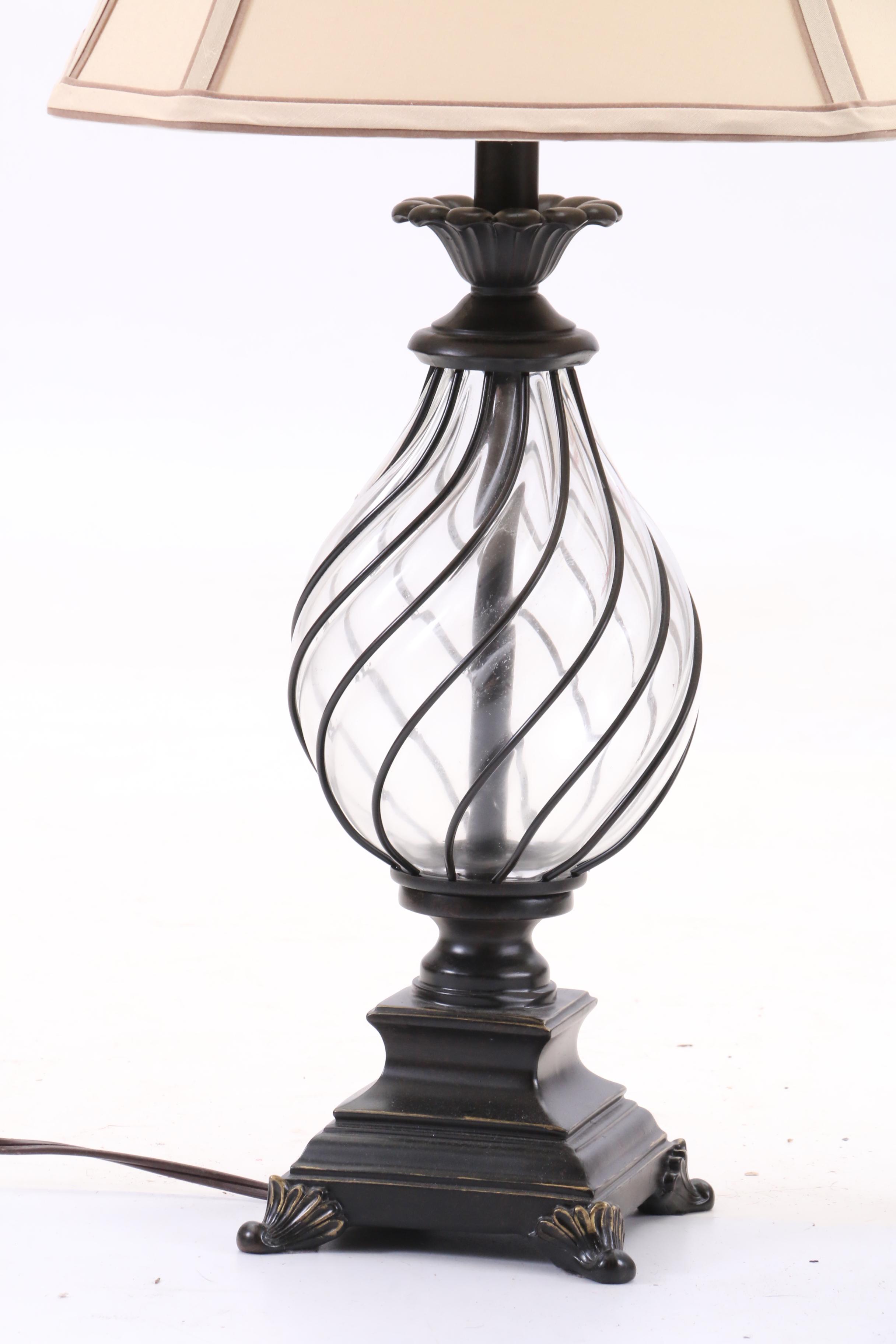 Pair of Glass Body Table Lamps