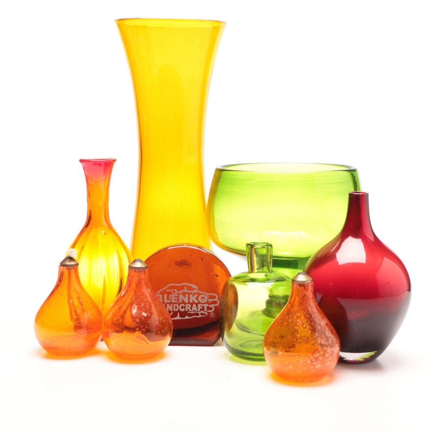 Blenko Glass Company Glassware Including Pitchers, Vases and More