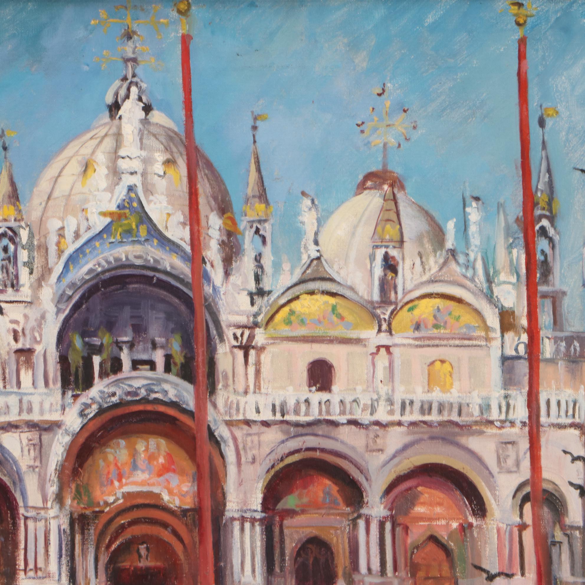 Louise Schacht Oil Painting of Basilica di San Marco, Venice