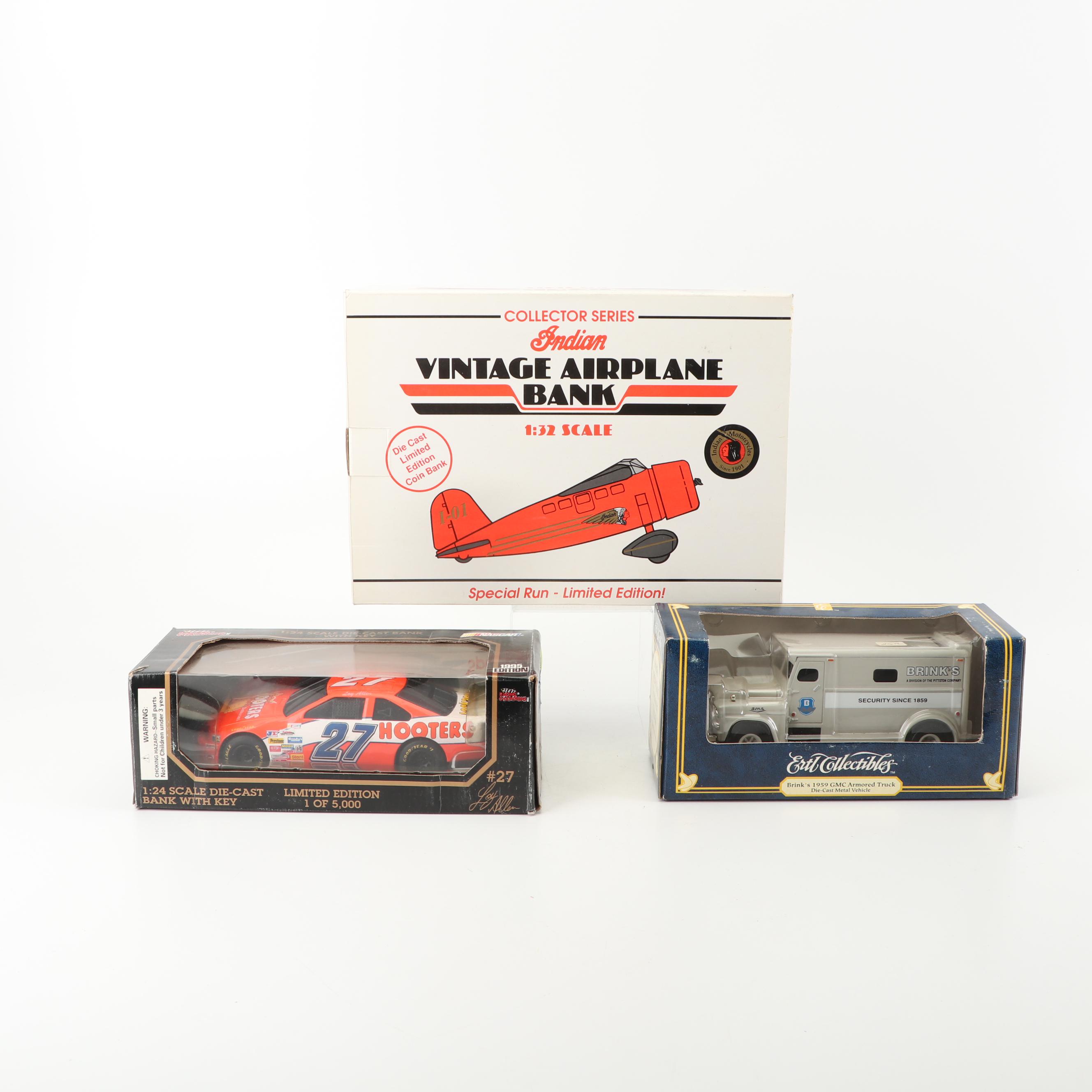 Ertl and Other Die-Cast Automobile and Airplane Coin Banks