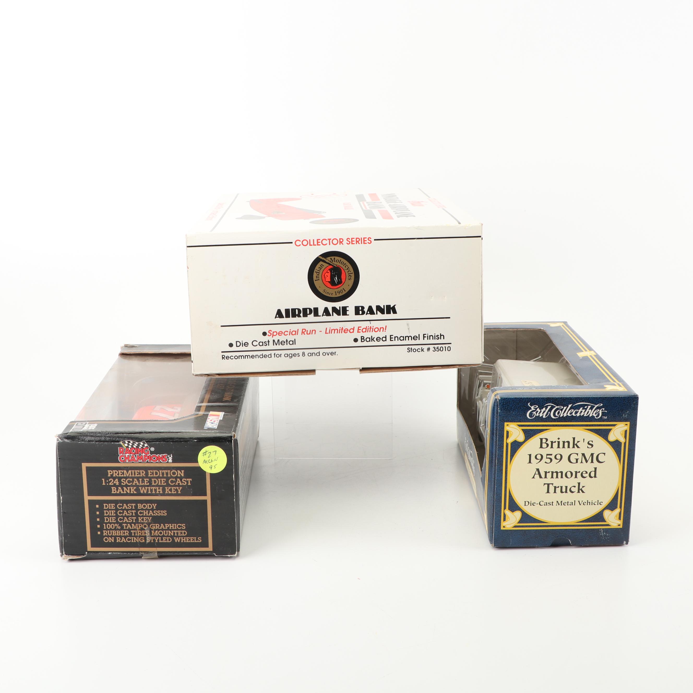 Ertl and Other Die-Cast Automobile and Airplane Coin Banks