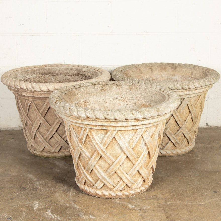 Nina Studio Concrete Basket Style Planters