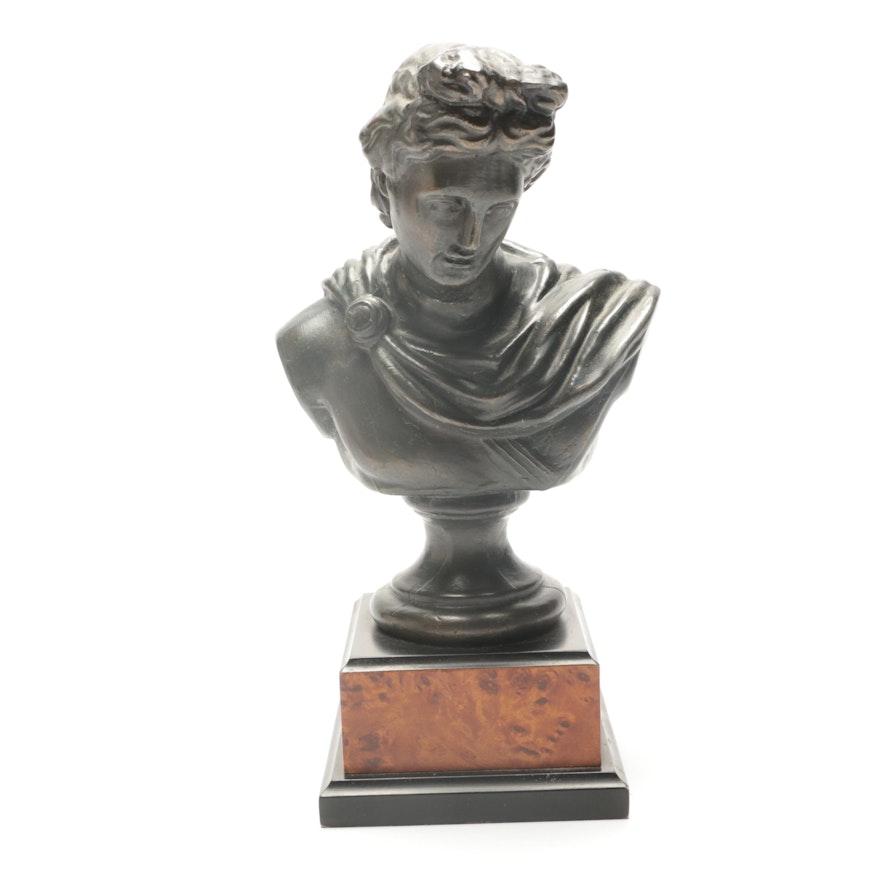 Bronze-Tone Bust of Apollo