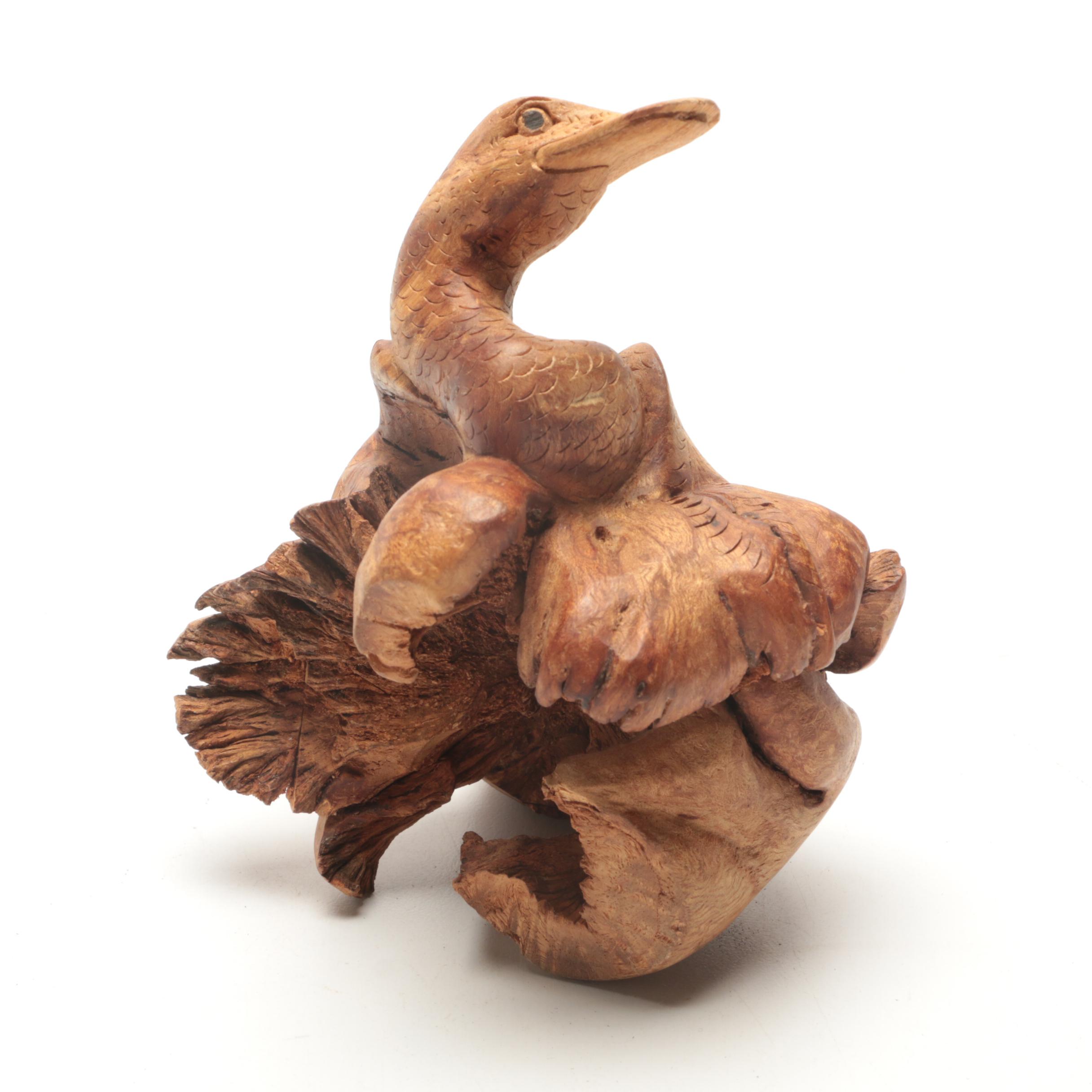 Hand Carved Burl Wood Animals