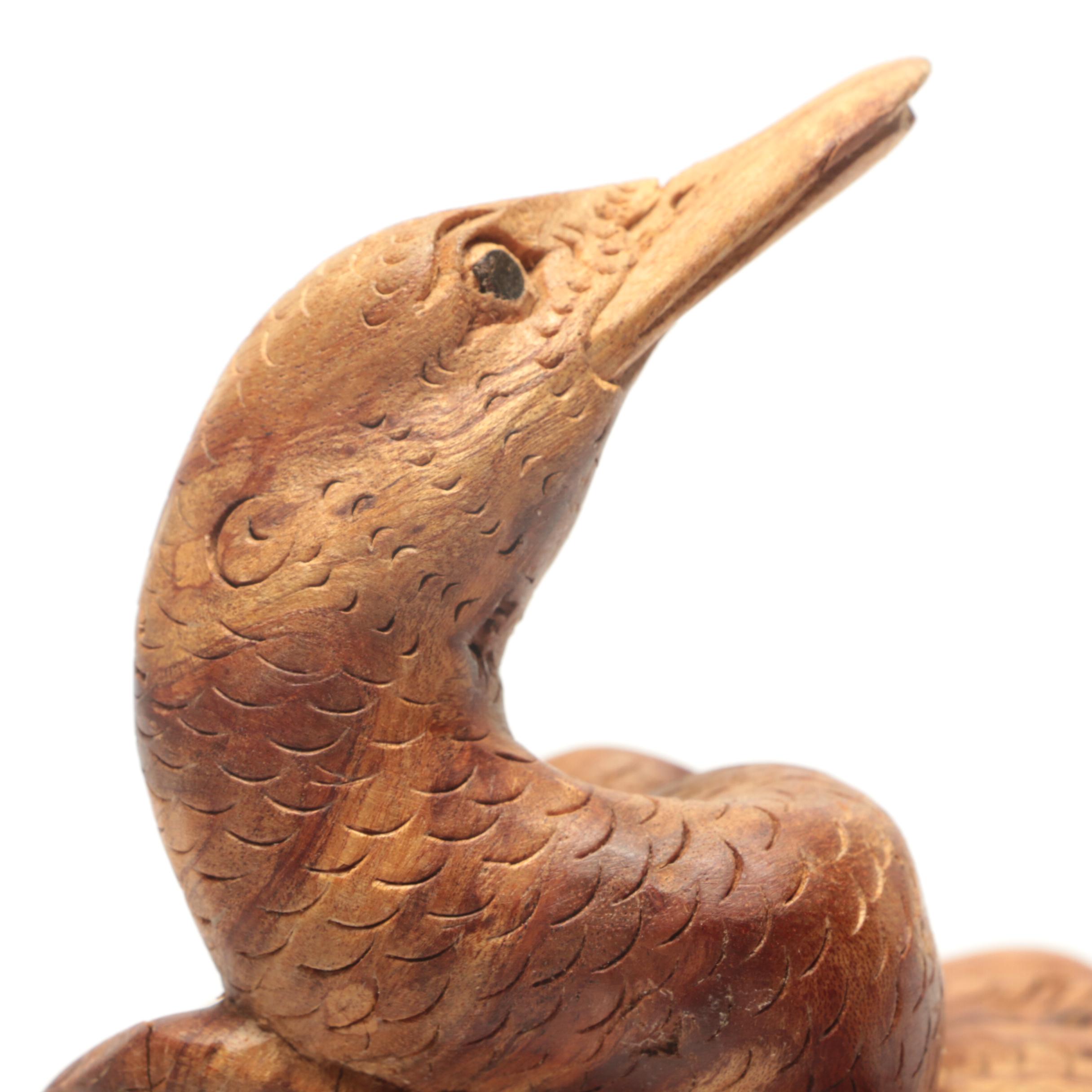 Hand Carved Burl Wood Animals