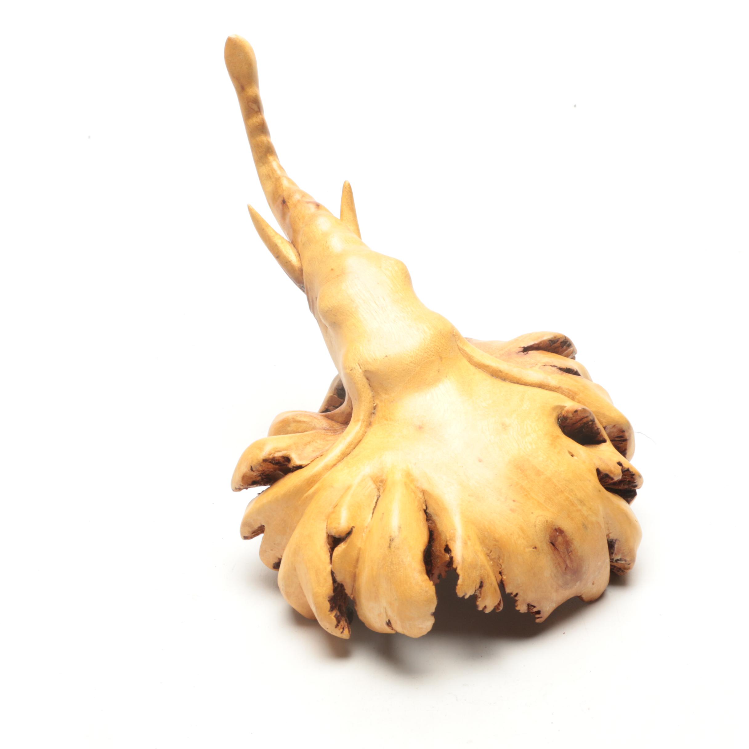 Hand Carved Burl Wood Animals