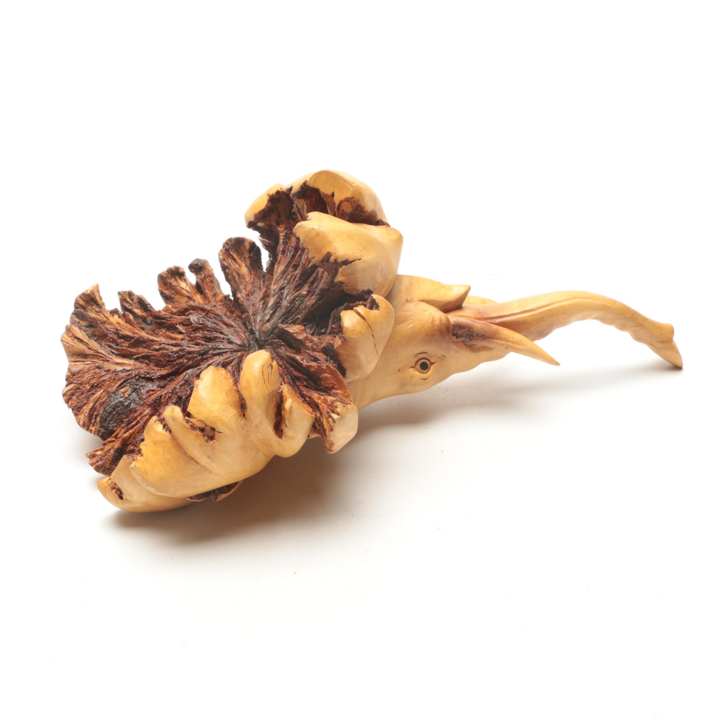 Hand Carved Burl Wood Animals