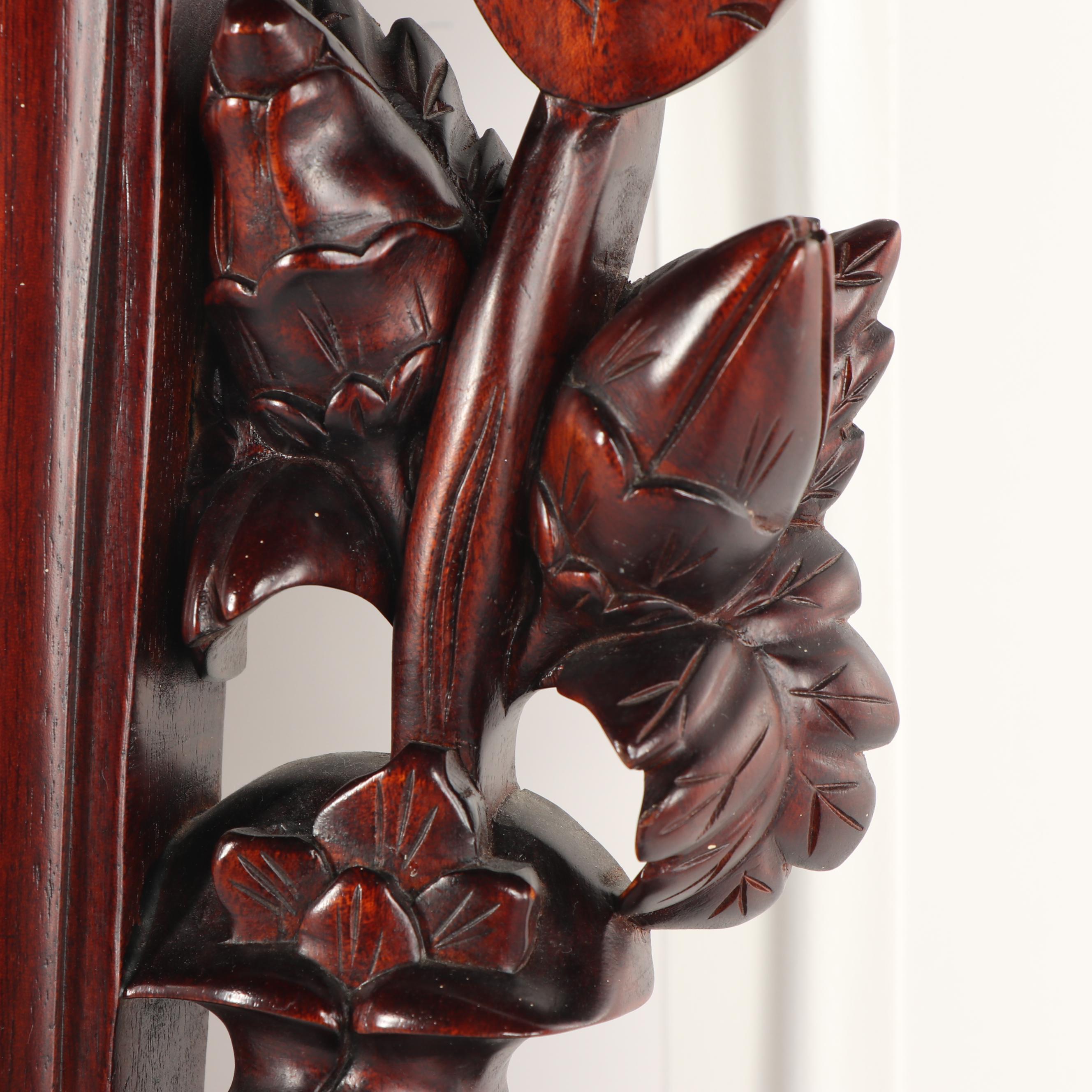 Elaborately Carved Full Length Mahogany Mirror