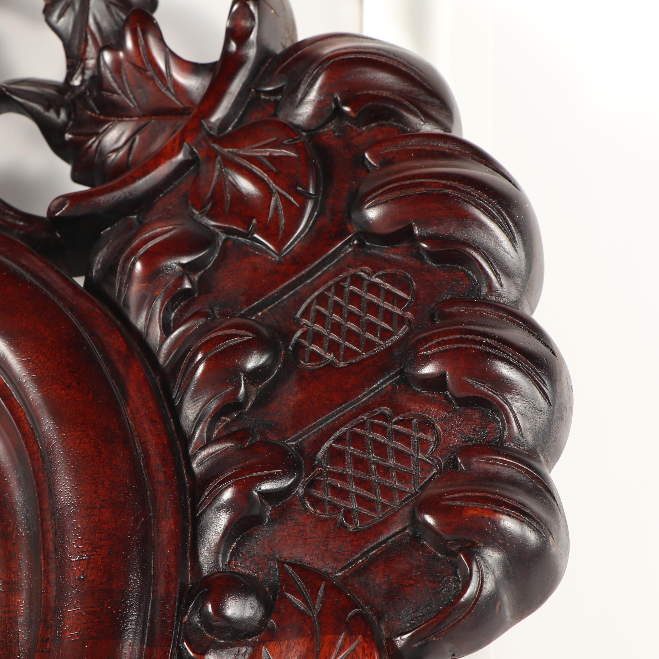 Elaborately Carved Full Length Mahogany Mirror