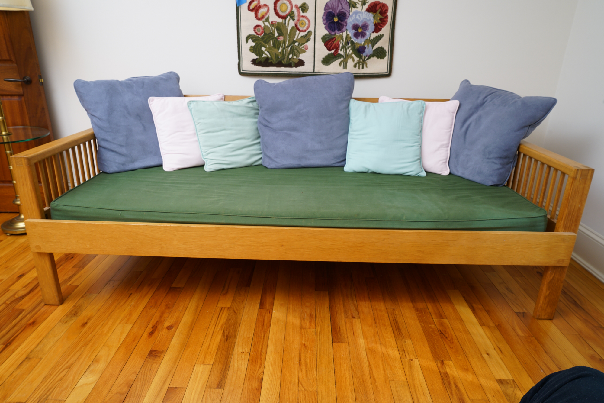 Contemporary Oak "Spindle" Sofa/Day Bed by Charles Webb