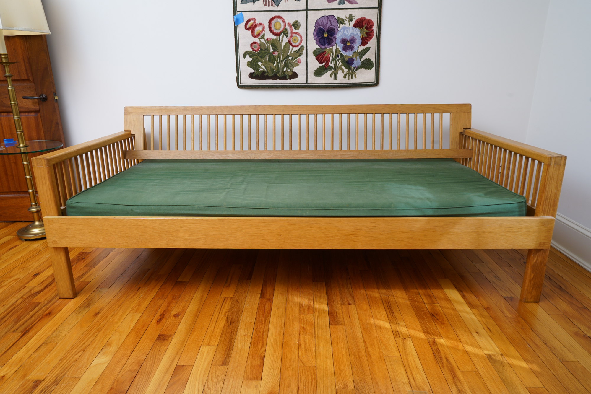 Contemporary Oak "Spindle" Sofa/Day Bed by Charles Webb