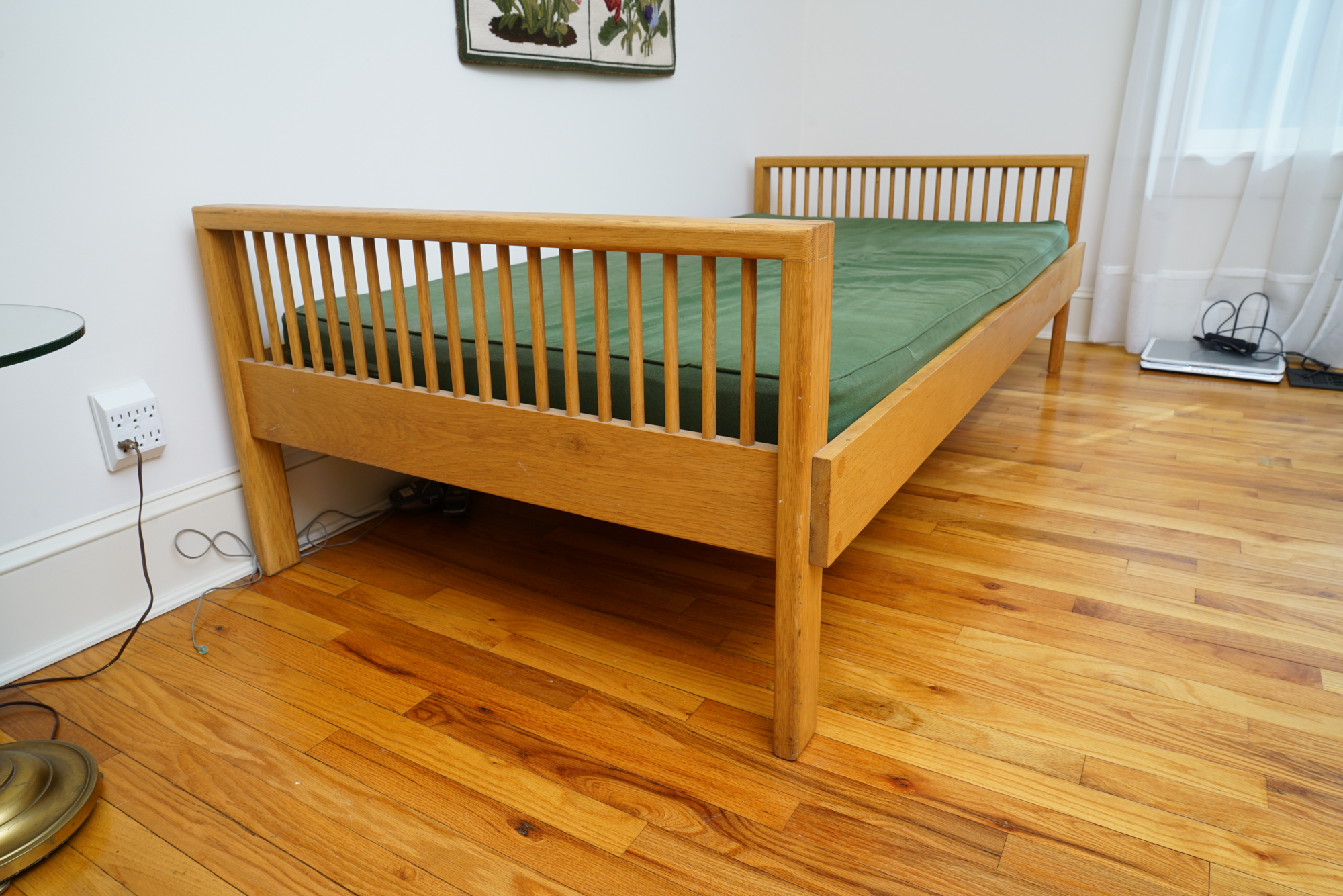 Contemporary Oak "Spindle" Sofa/Day Bed by Charles Webb