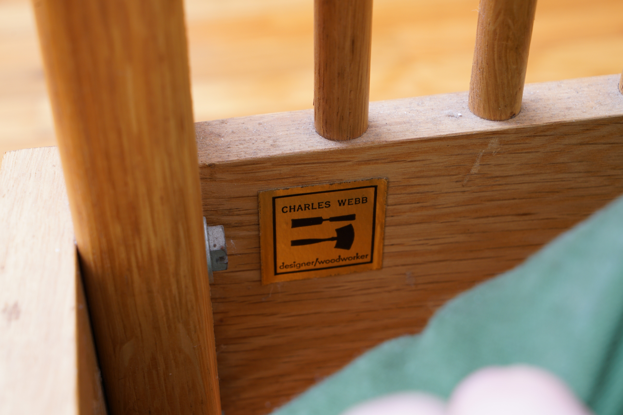 Contemporary Oak "Spindle" Sofa/Day Bed by Charles Webb