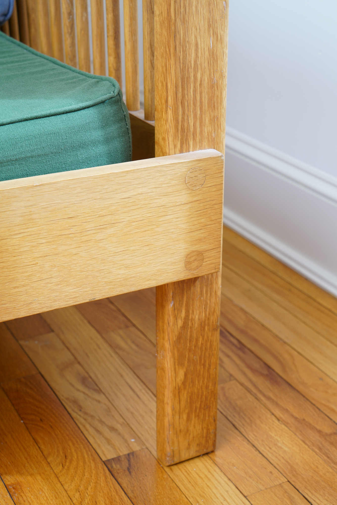 Contemporary Oak "Spindle" Sofa/Day Bed by Charles Webb