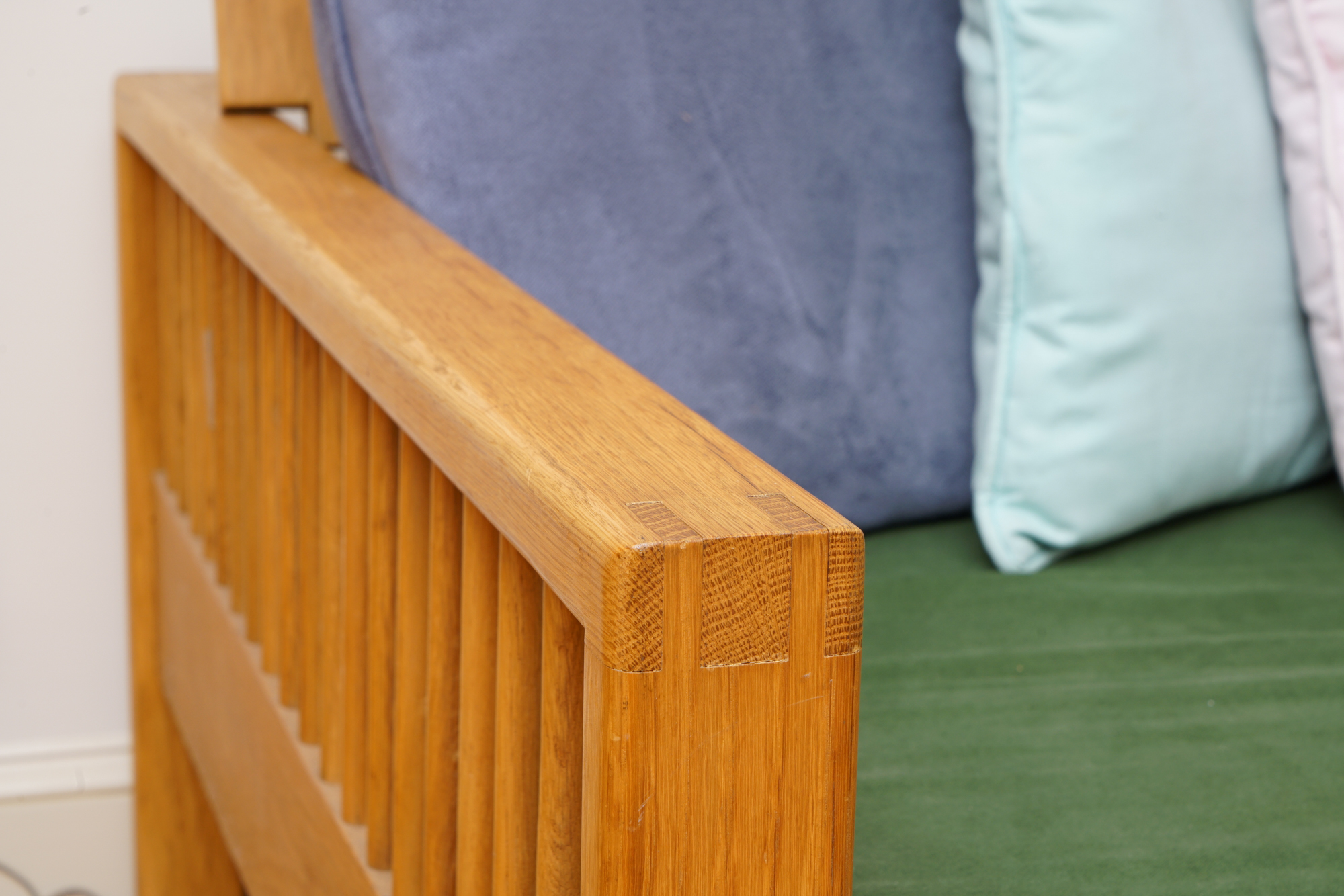 Contemporary Oak "Spindle" Sofa/Day Bed by Charles Webb