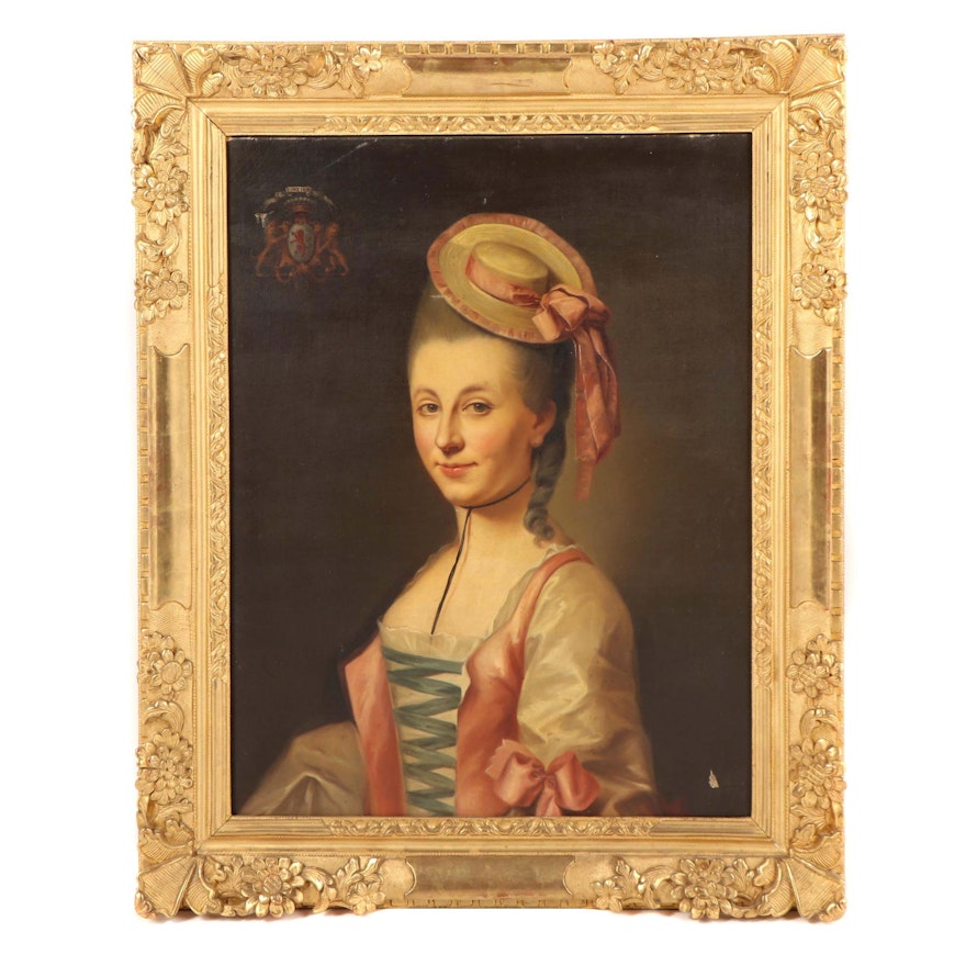 19th Century French Portrait Oil Painting