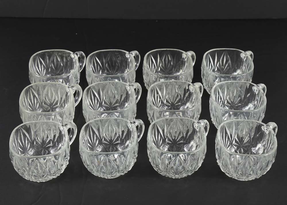 Pressed Glass Punch Bowl Set