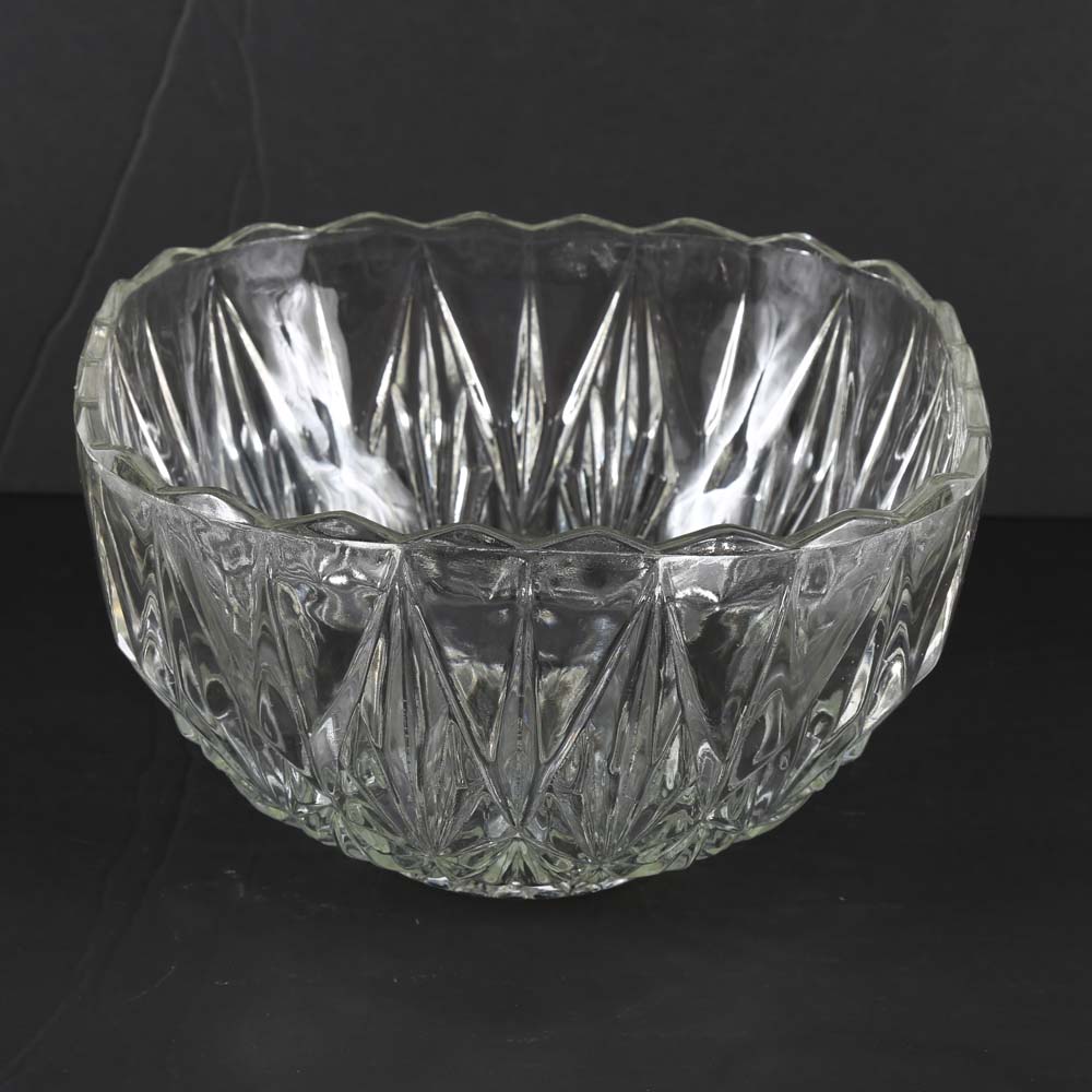Pressed Glass Punch Bowl Set
