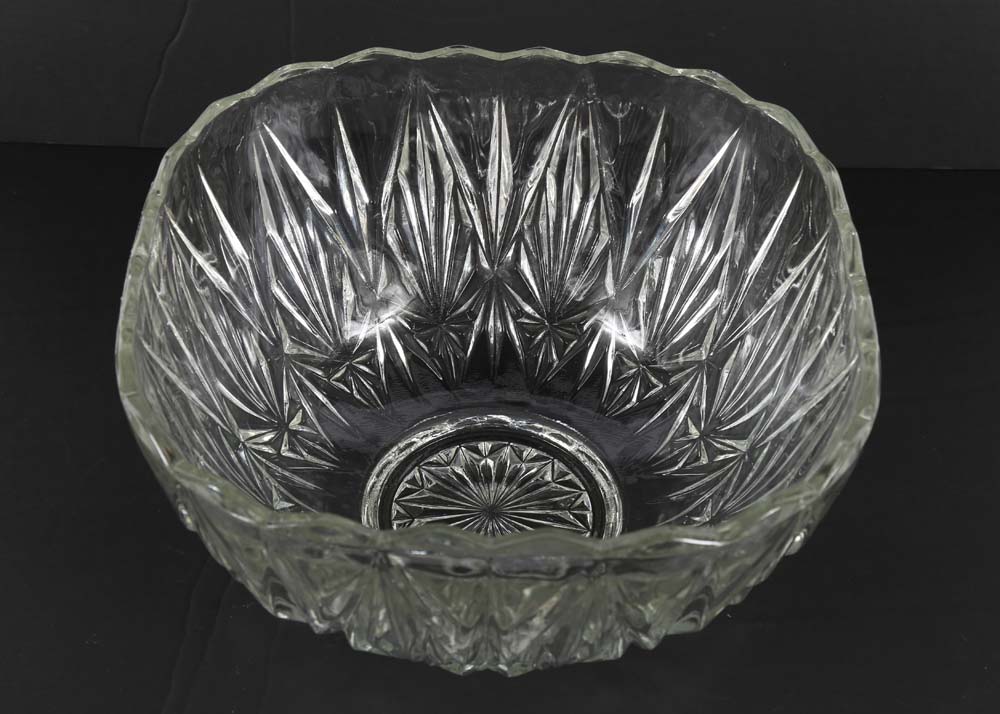 Pressed Glass Punch Bowl Set