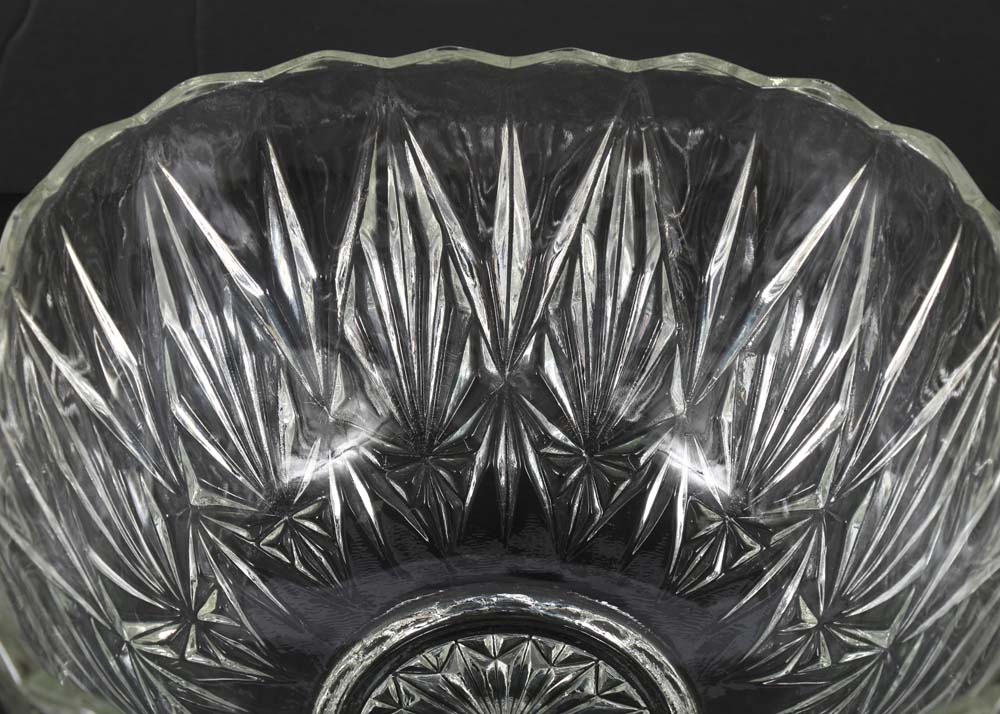 Pressed Glass Punch Bowl Set