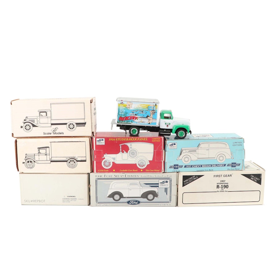 Ertl and Other Die-Cast Vintage Panel Truck Replica Coin Banks