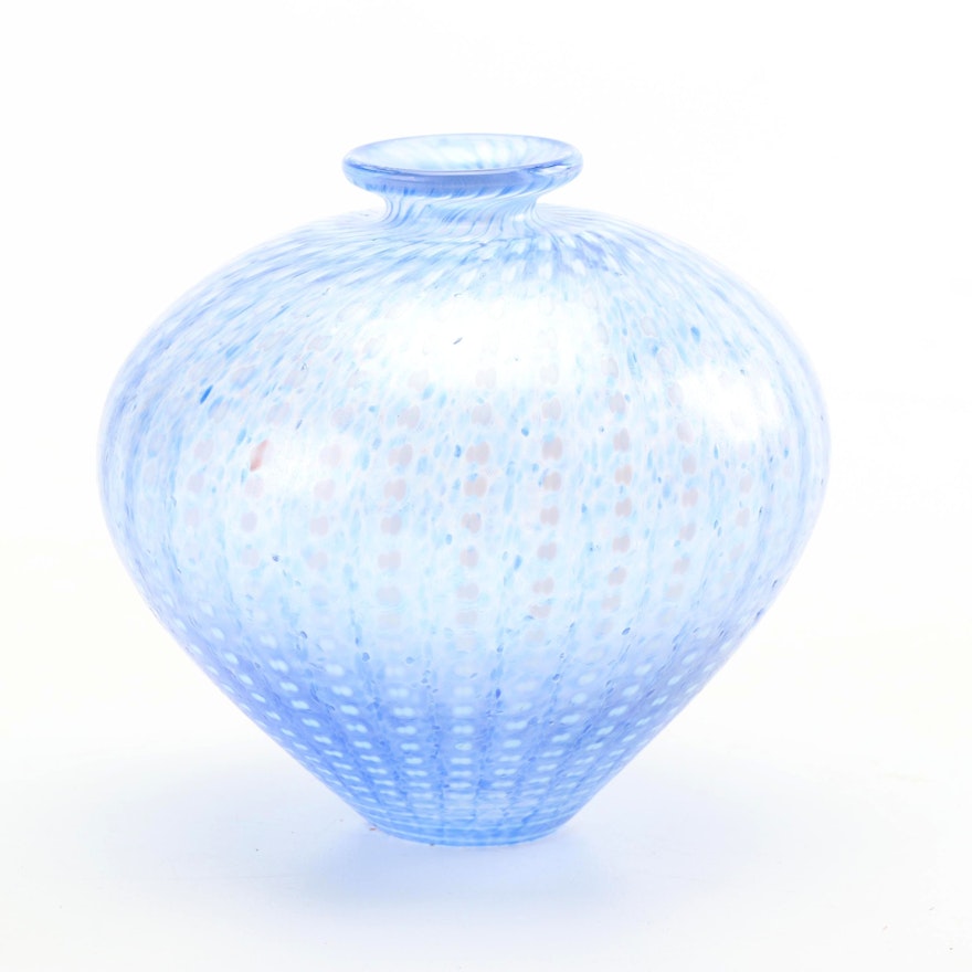Signed Bertil Vallien for Kosta Boda Art Glass Vase
