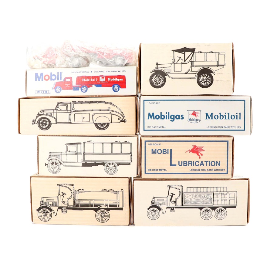 Ertl Die-Cast Replica Mobilgas and Kenworth Delivery Truck Coin Banks