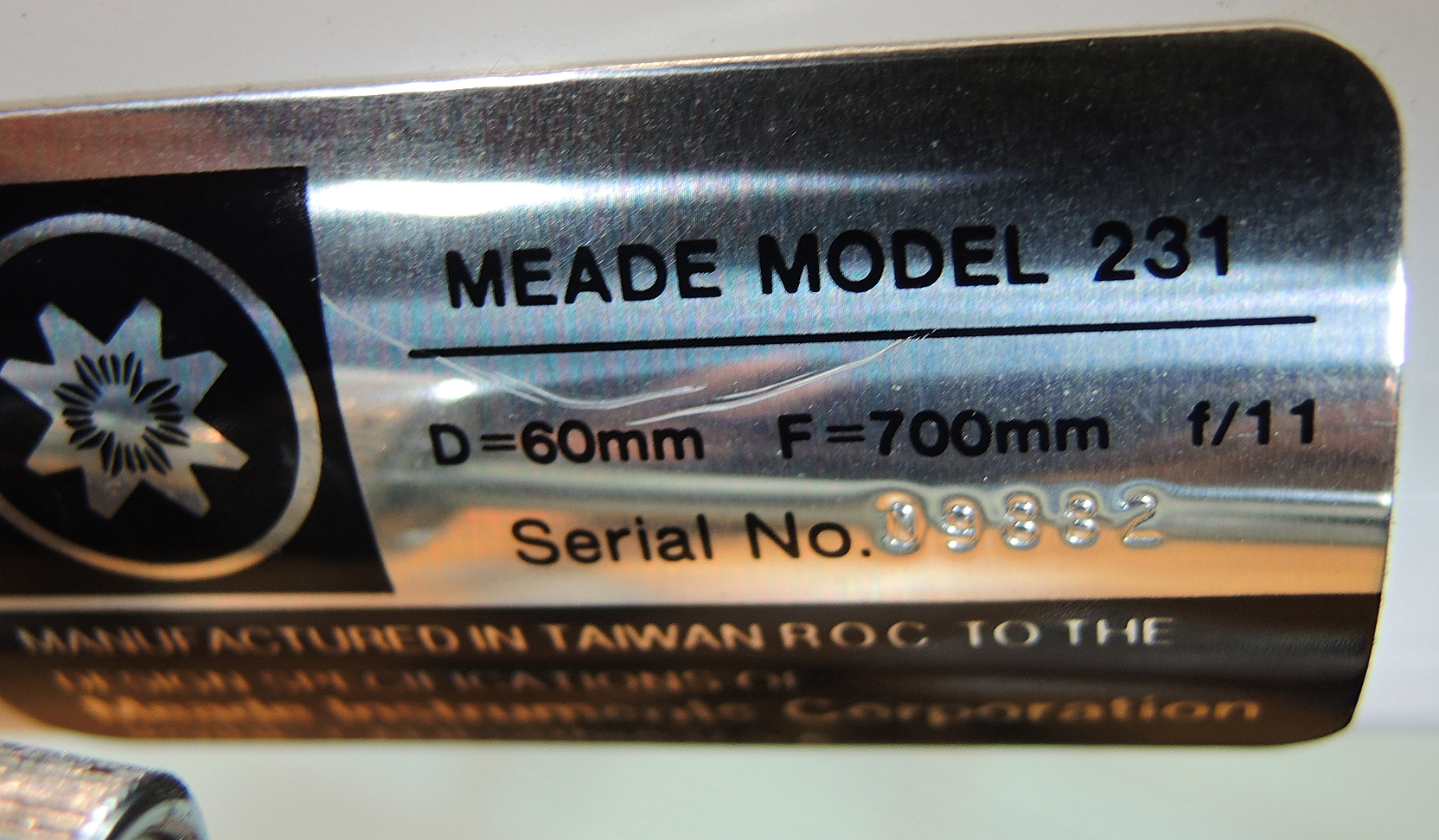 Meade Model 231 60mm Altazimuth Refracting Telescope with Lens