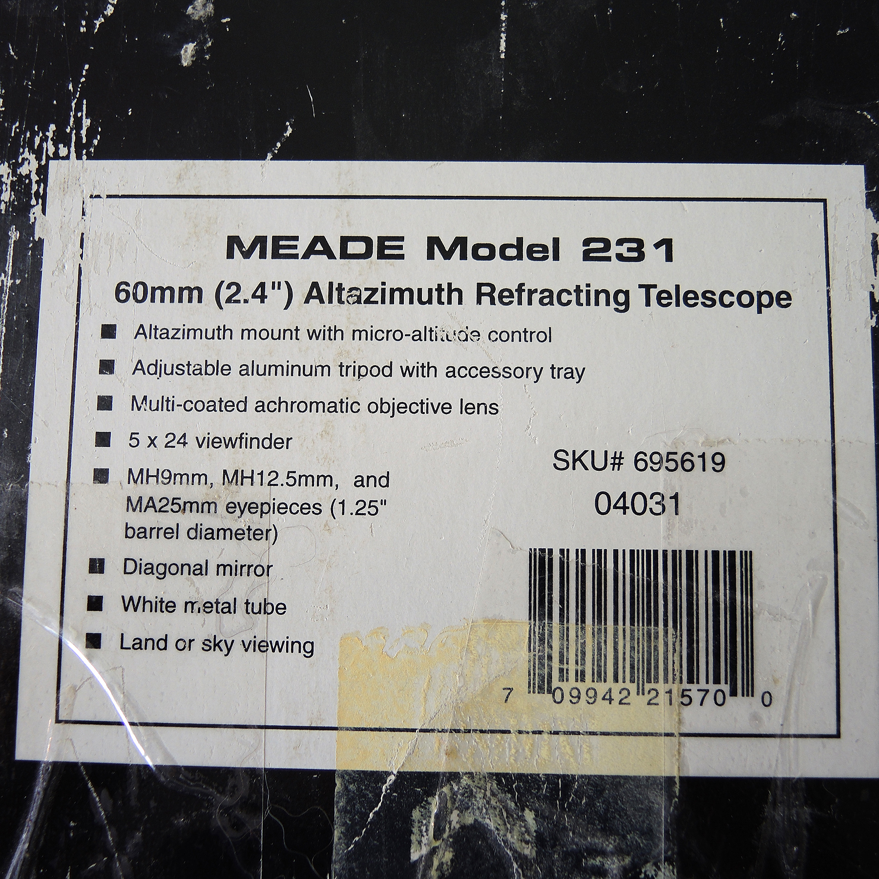 Meade Model 231 60mm Altazimuth Refracting Telescope with Lens