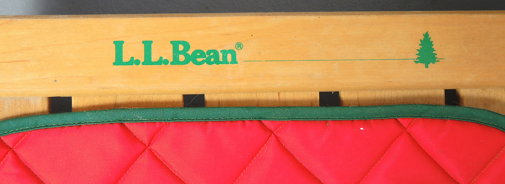 Vintage L. L. Bean Wooden Sled with Dog Harness