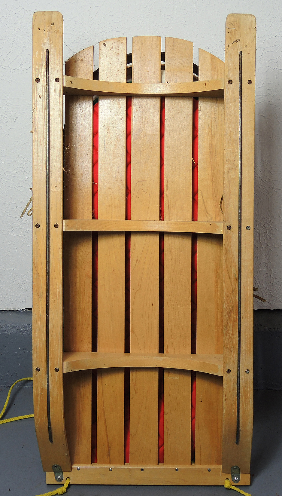 Vintage L. L. Bean Wooden Sled with Dog Harness