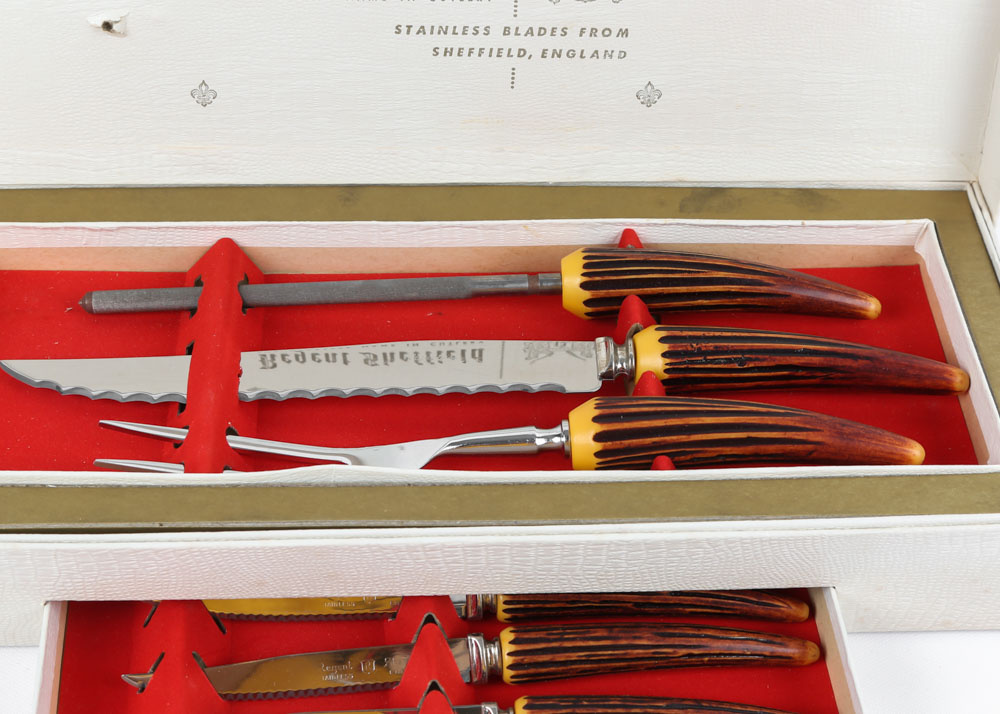 Vintage Regent Sheffield "Nu-Stag" and "Stratawood" Knife Sets
