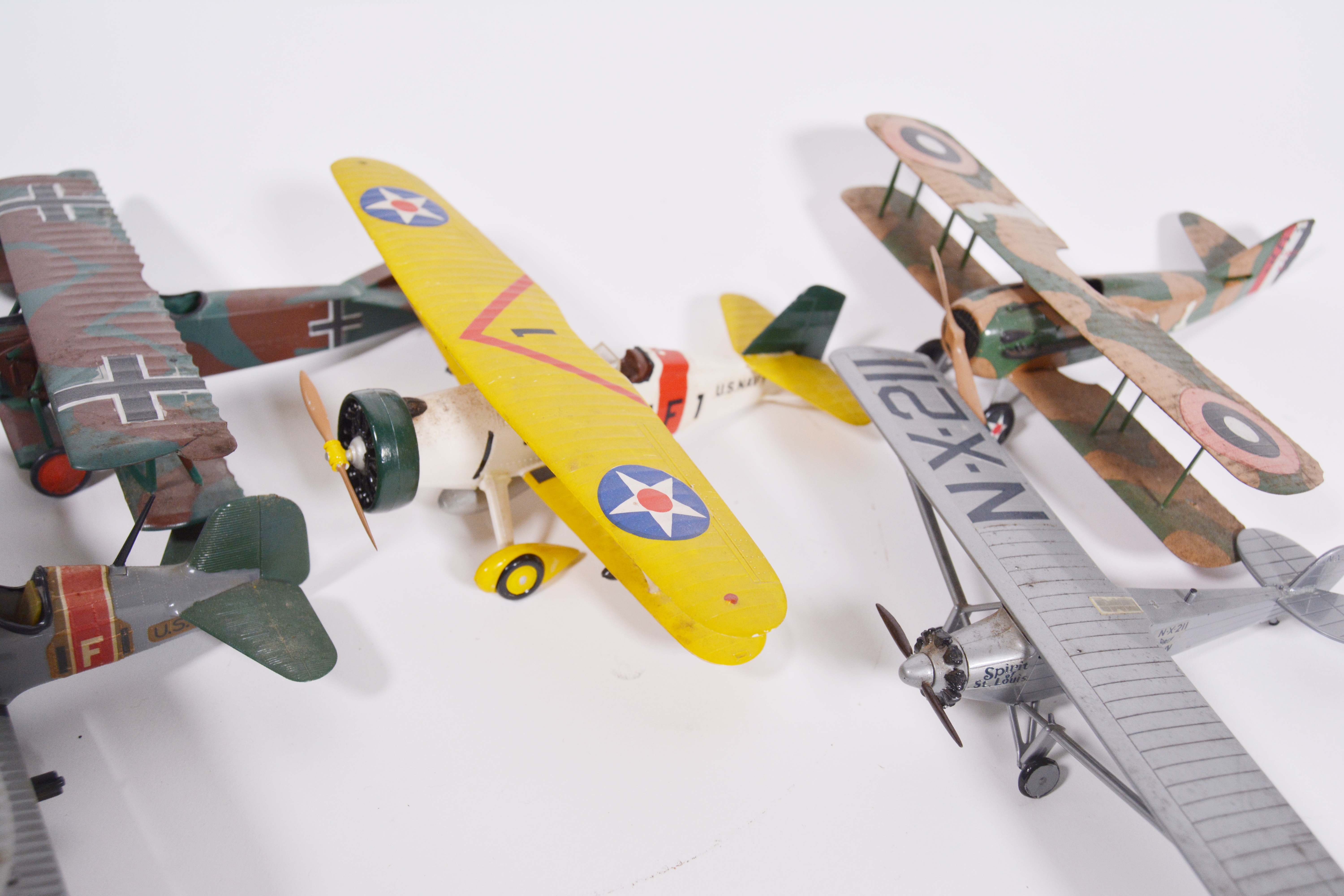 Vintage Metal Toy Airplanes Including "The Spirit of St. Louis"
