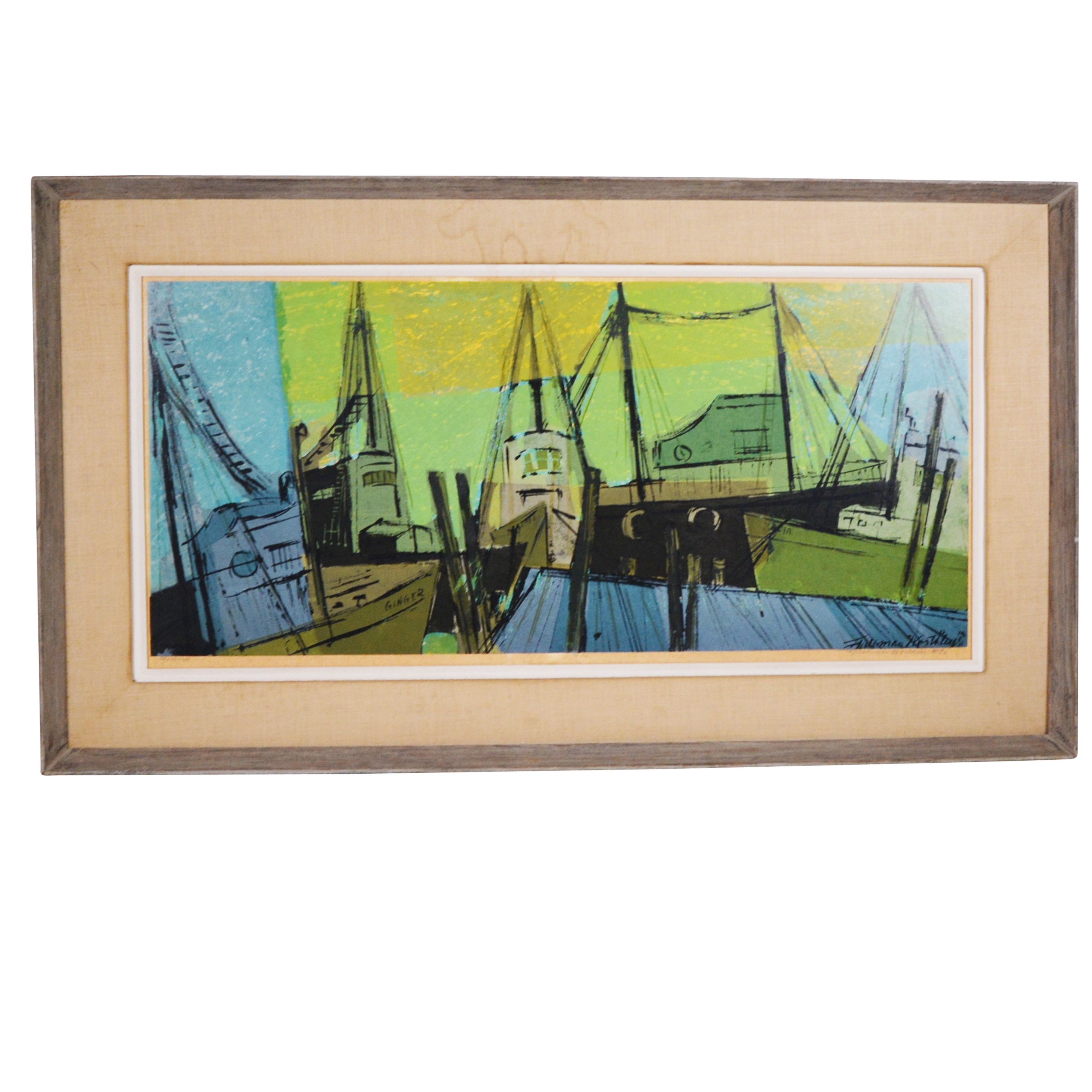 R. Freeman Worthley Serigraph "The Dock"